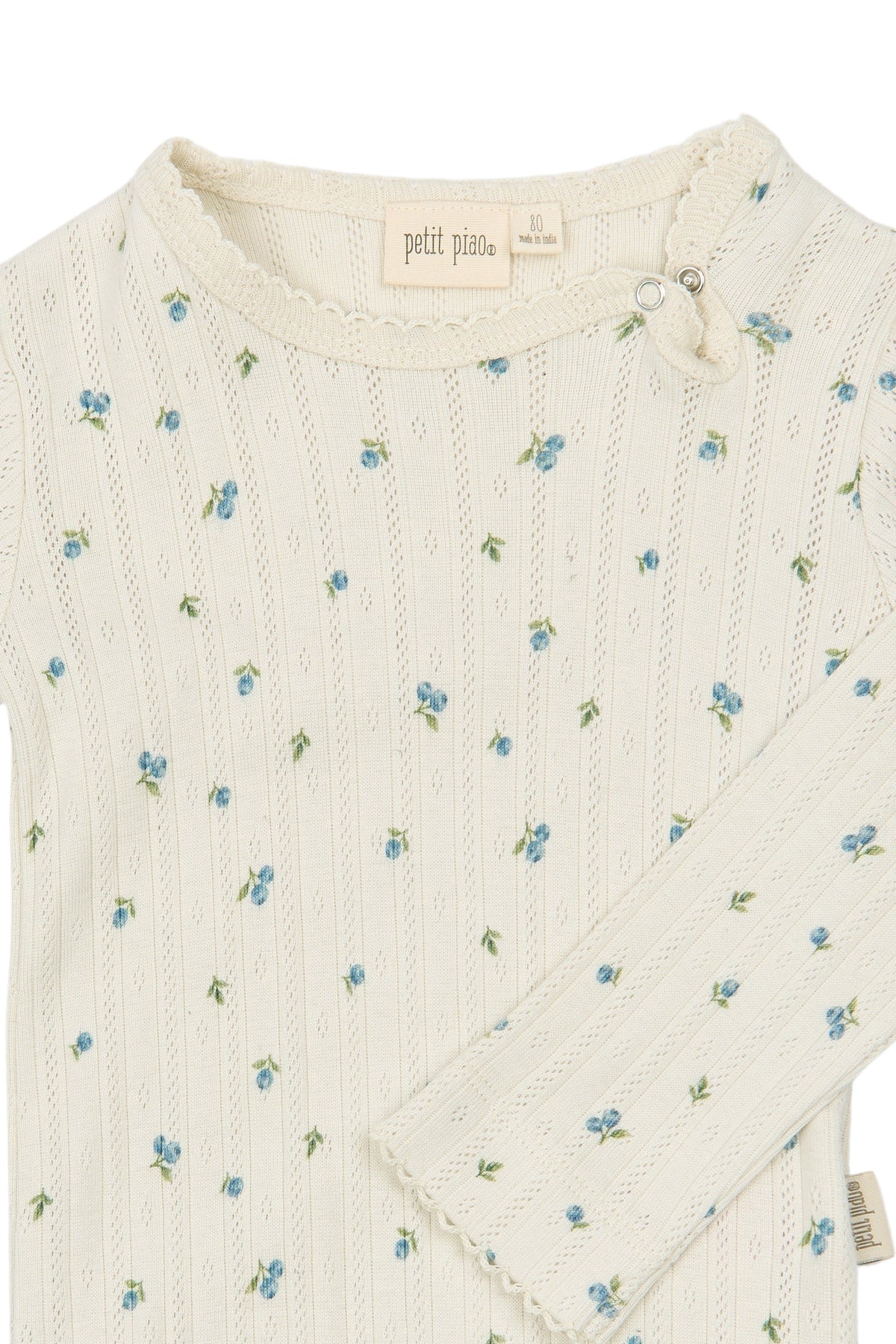 Gracie LS Pointelle Body - Eggnog Blueberry