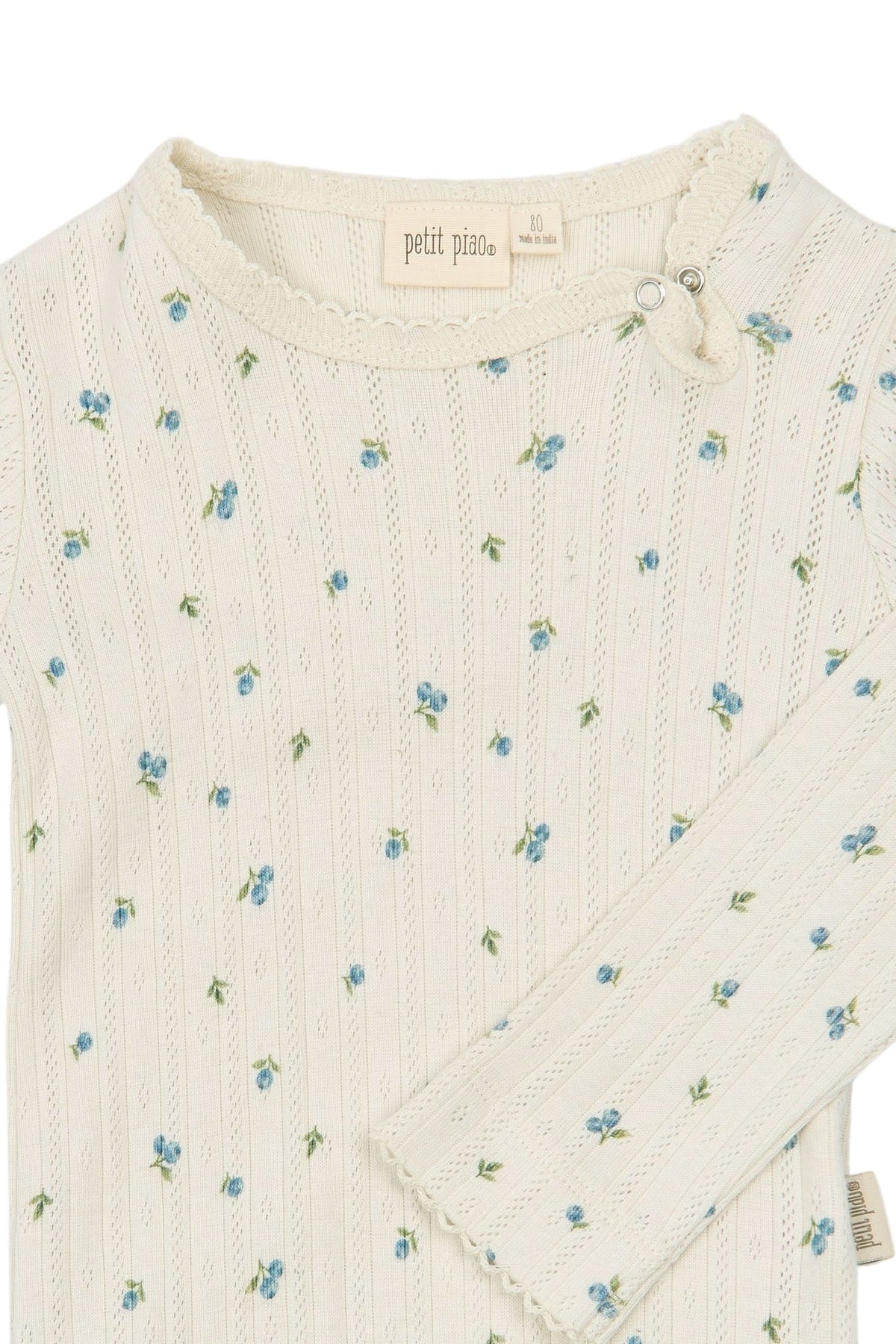 Gracie LS Pointelle Body - Eggnog Blueberry