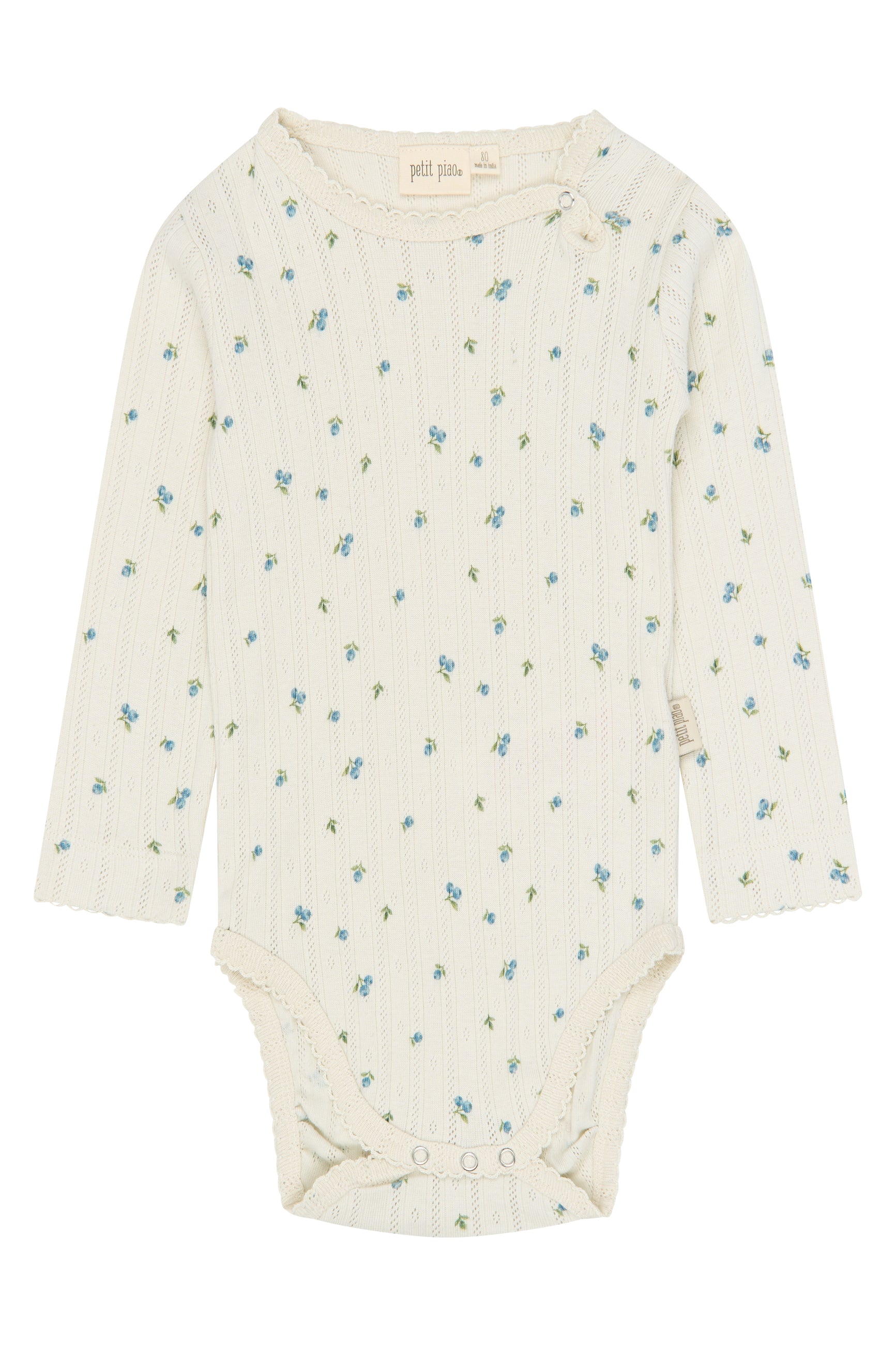 Gracie LS Pointelle Body - Eggnog Blueberry