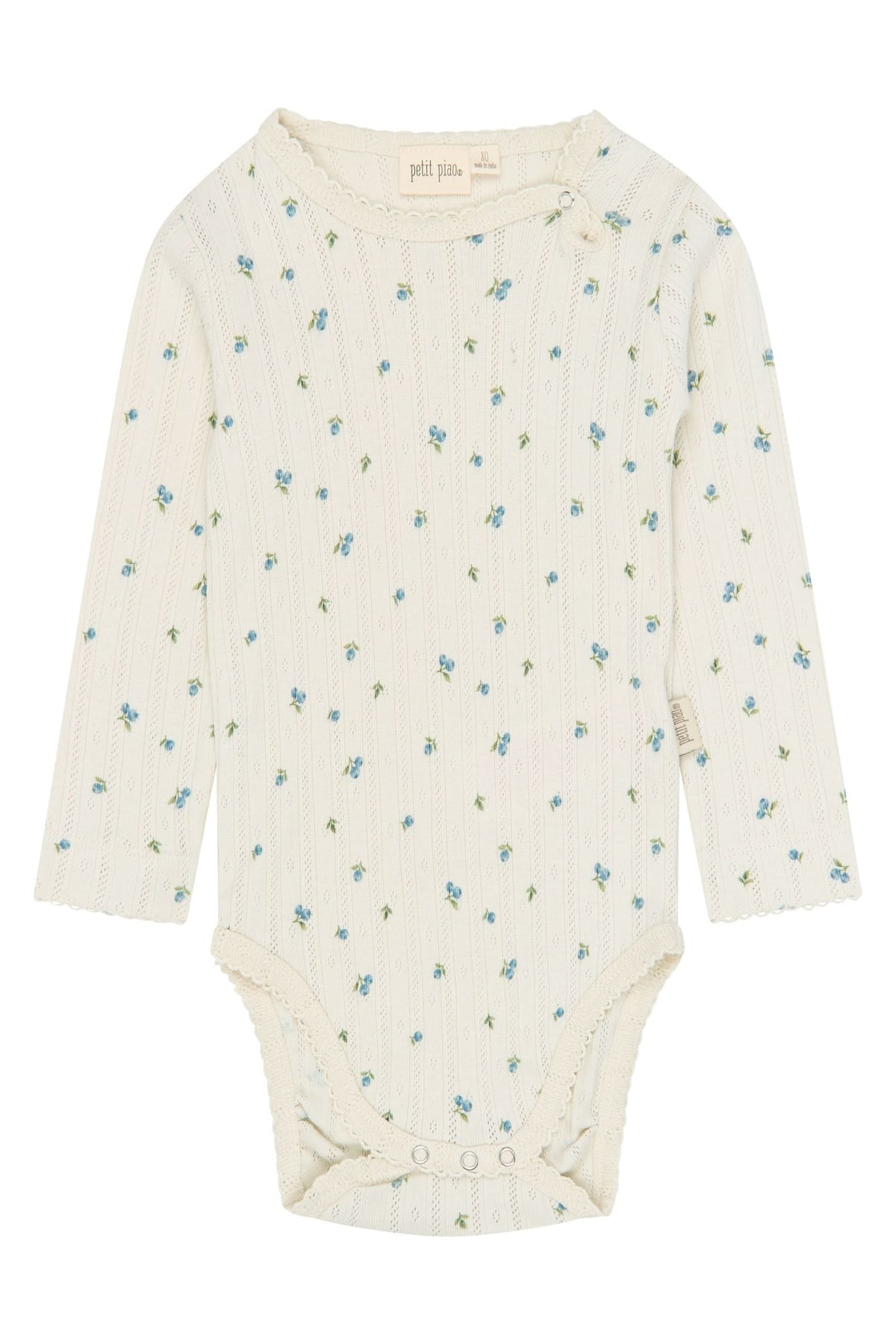Gracie LS Pointelle Body - Eggnog Blueberry
