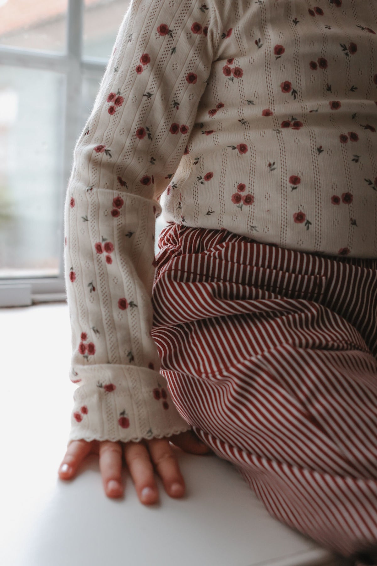 Gracie Pointelle Body - Eggnog Rosehip