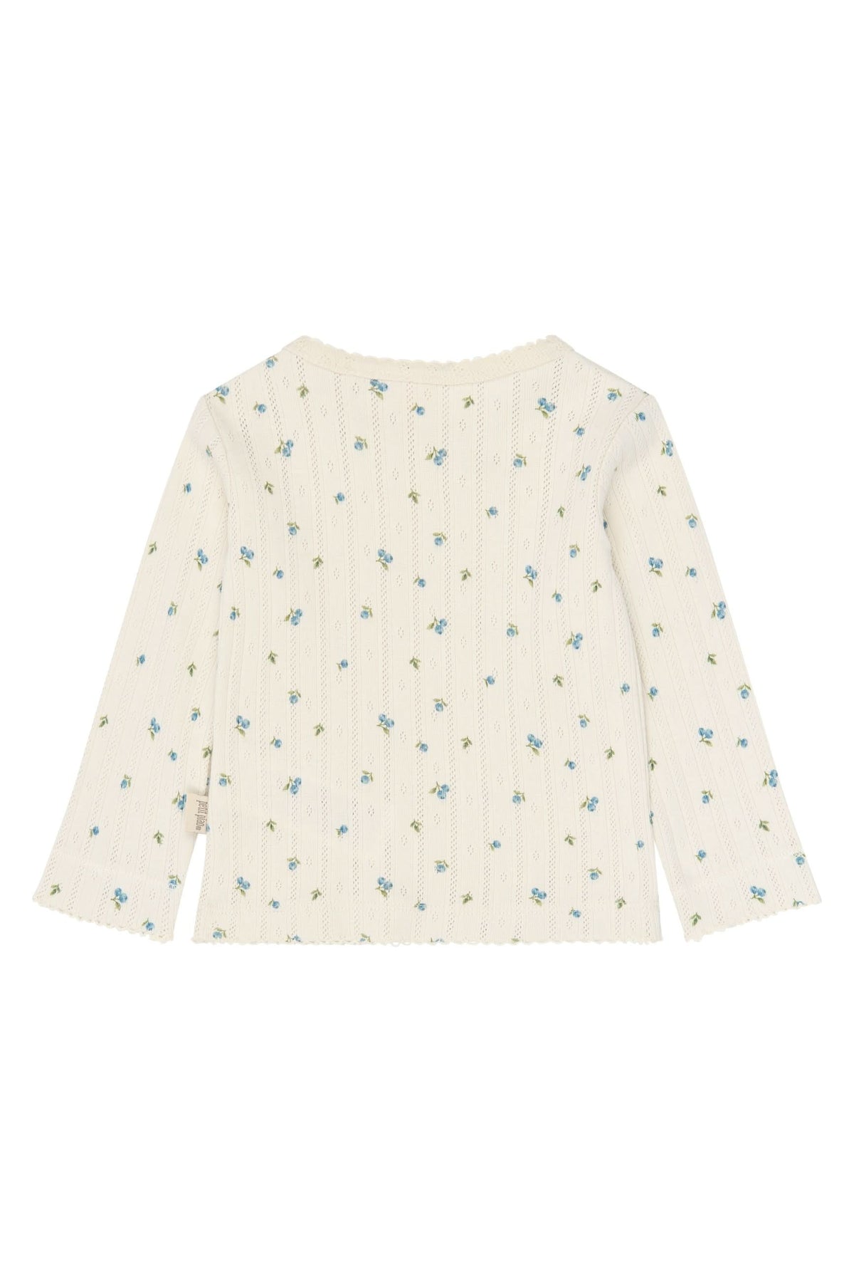 Gracie LS Pointelle Tee - Eggnog Blueberry