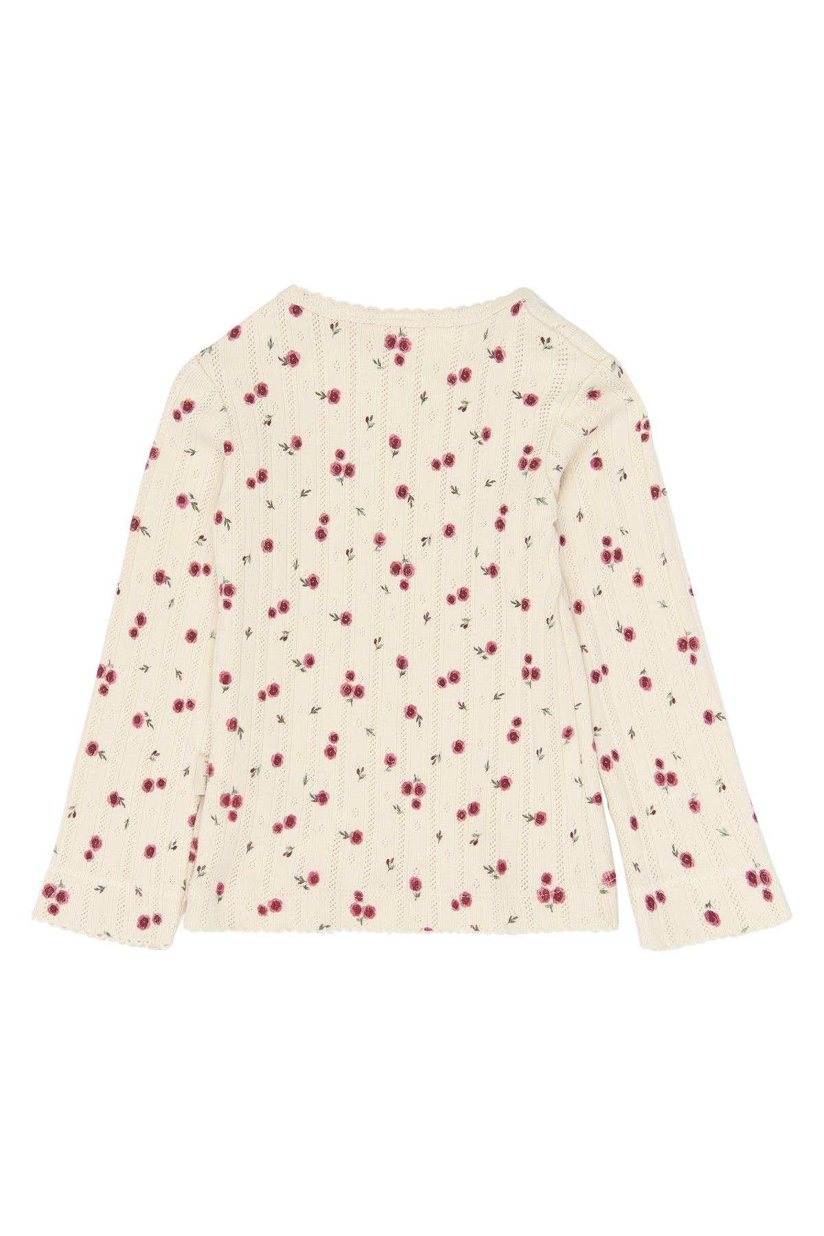 Gracie Pointelle Tee - Eggnog Rosehip
