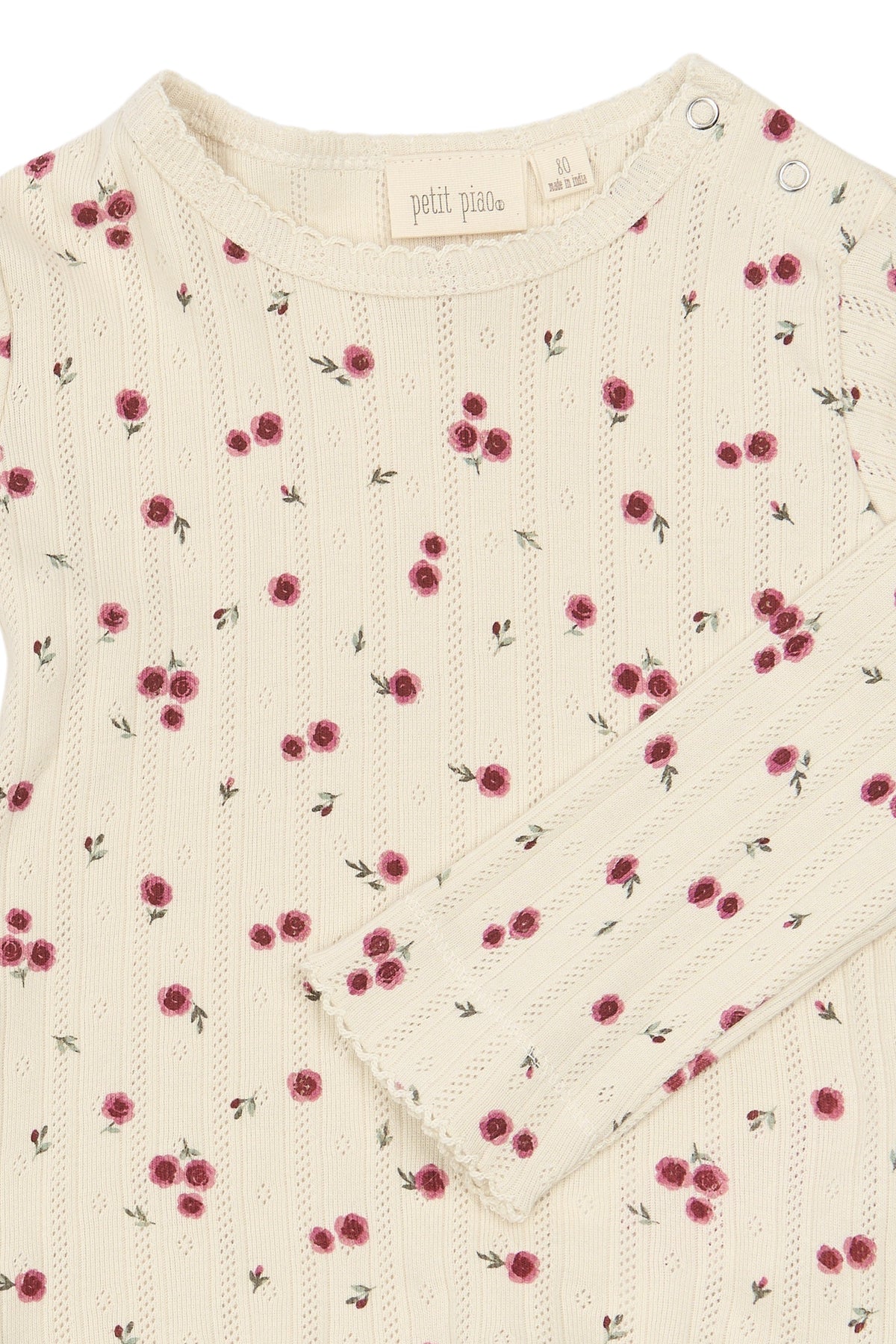 Gracie Pointelle Tee - Eggnog Rosehip