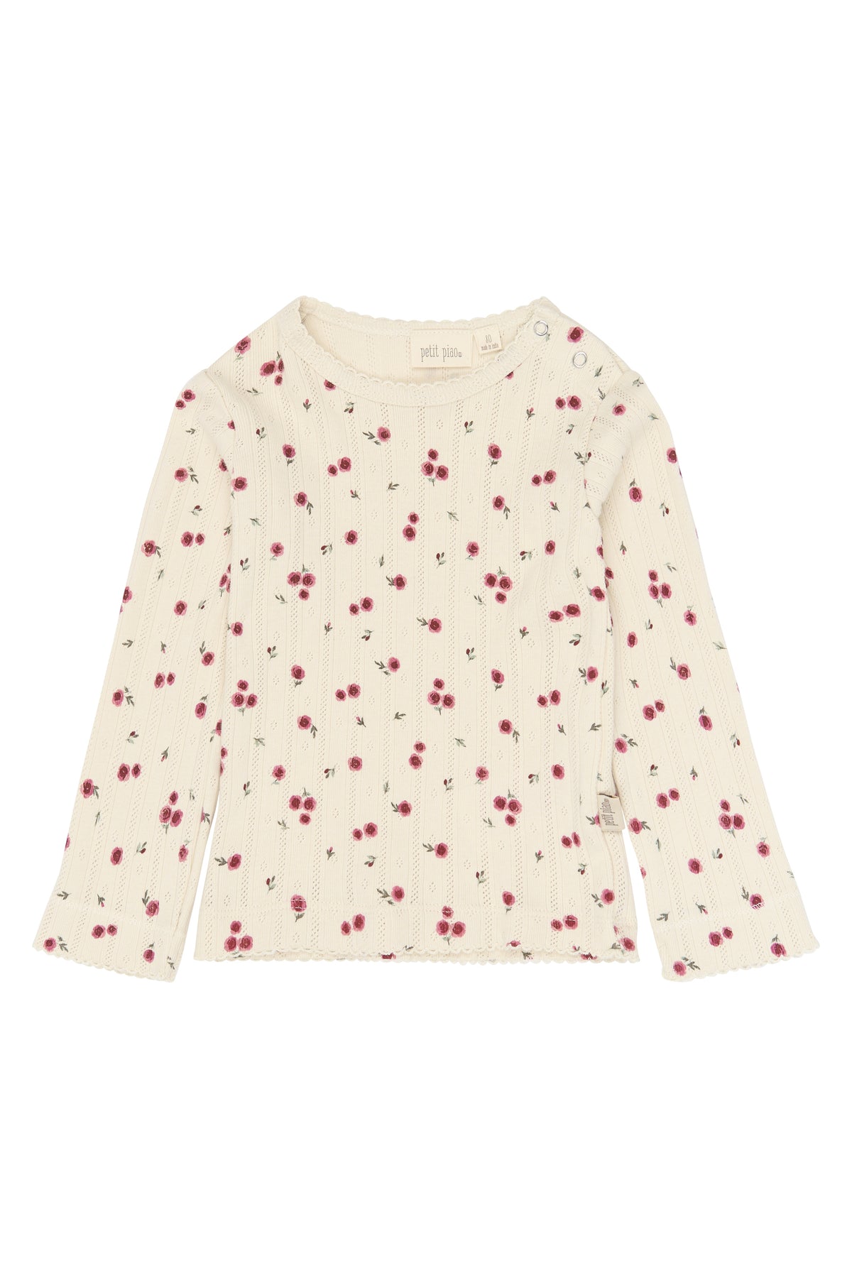 Gracie Pointelle Tee - Eggnog Rosehip