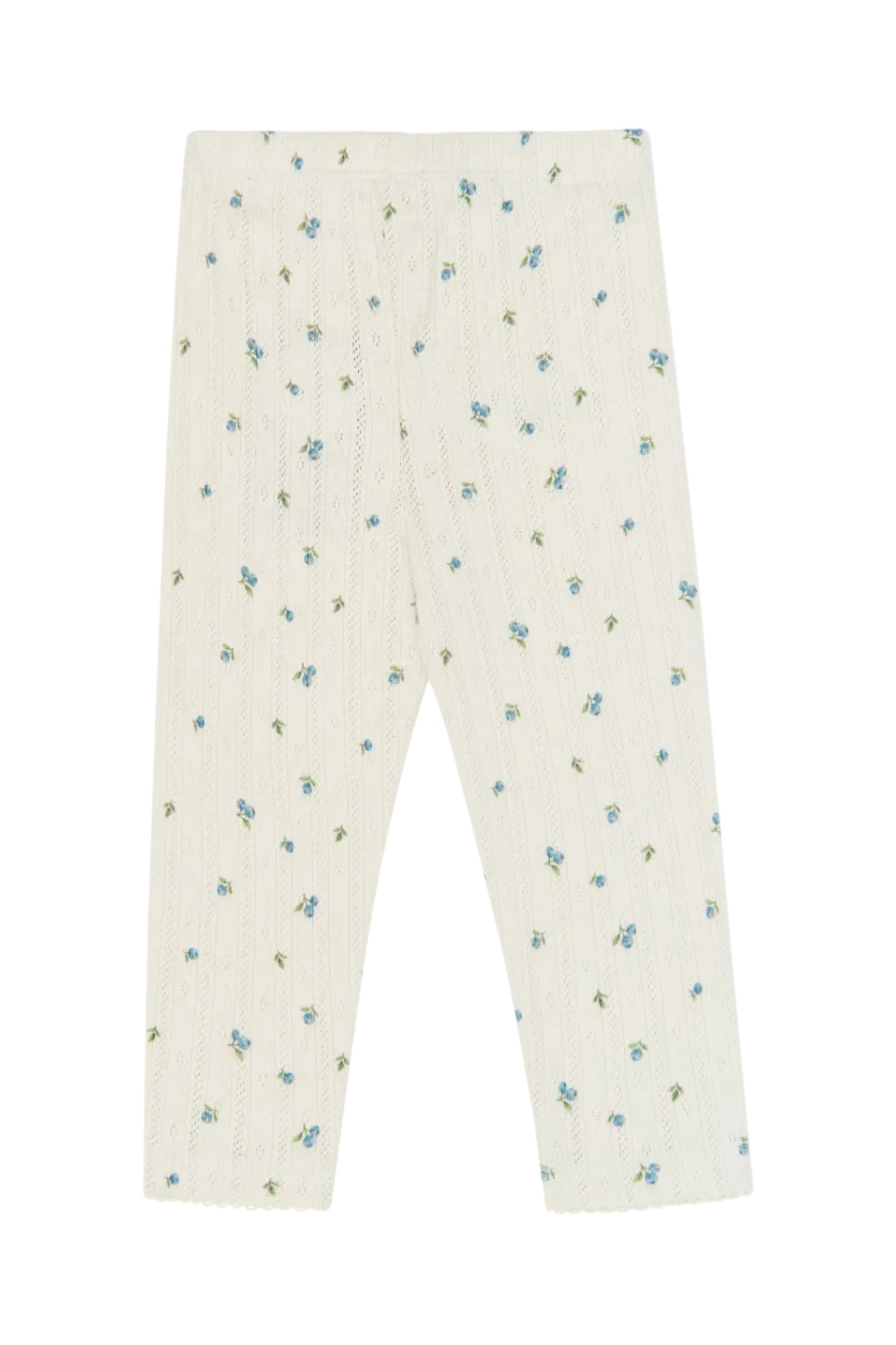 Gracie Pointelle Leggings - Eggnog Blueberry