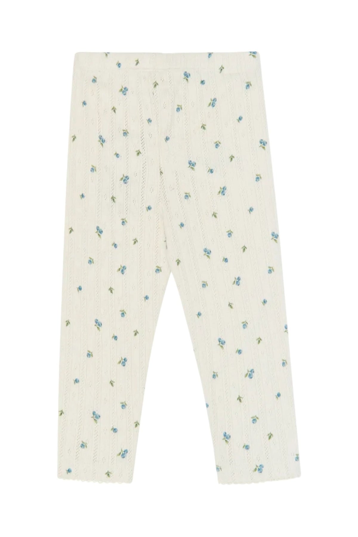 Gracie Pointelle Leggings - Eggnog Blueberry