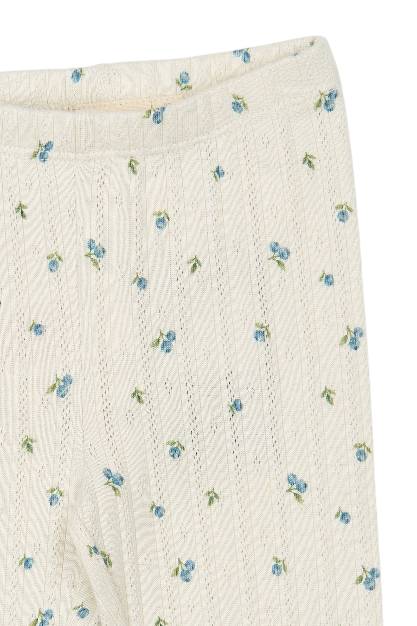 Gracie Pointelle Leggings - Eggnog Blueberry