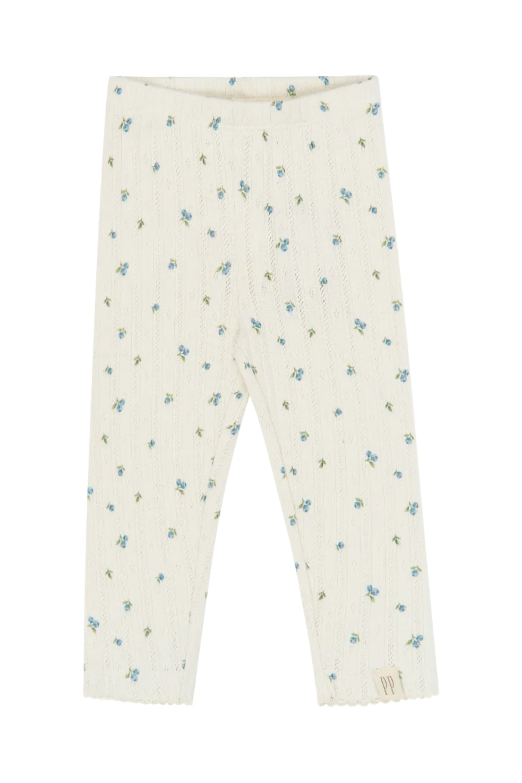 Gracie Pointelle Leggings - Eggnog Blueberry