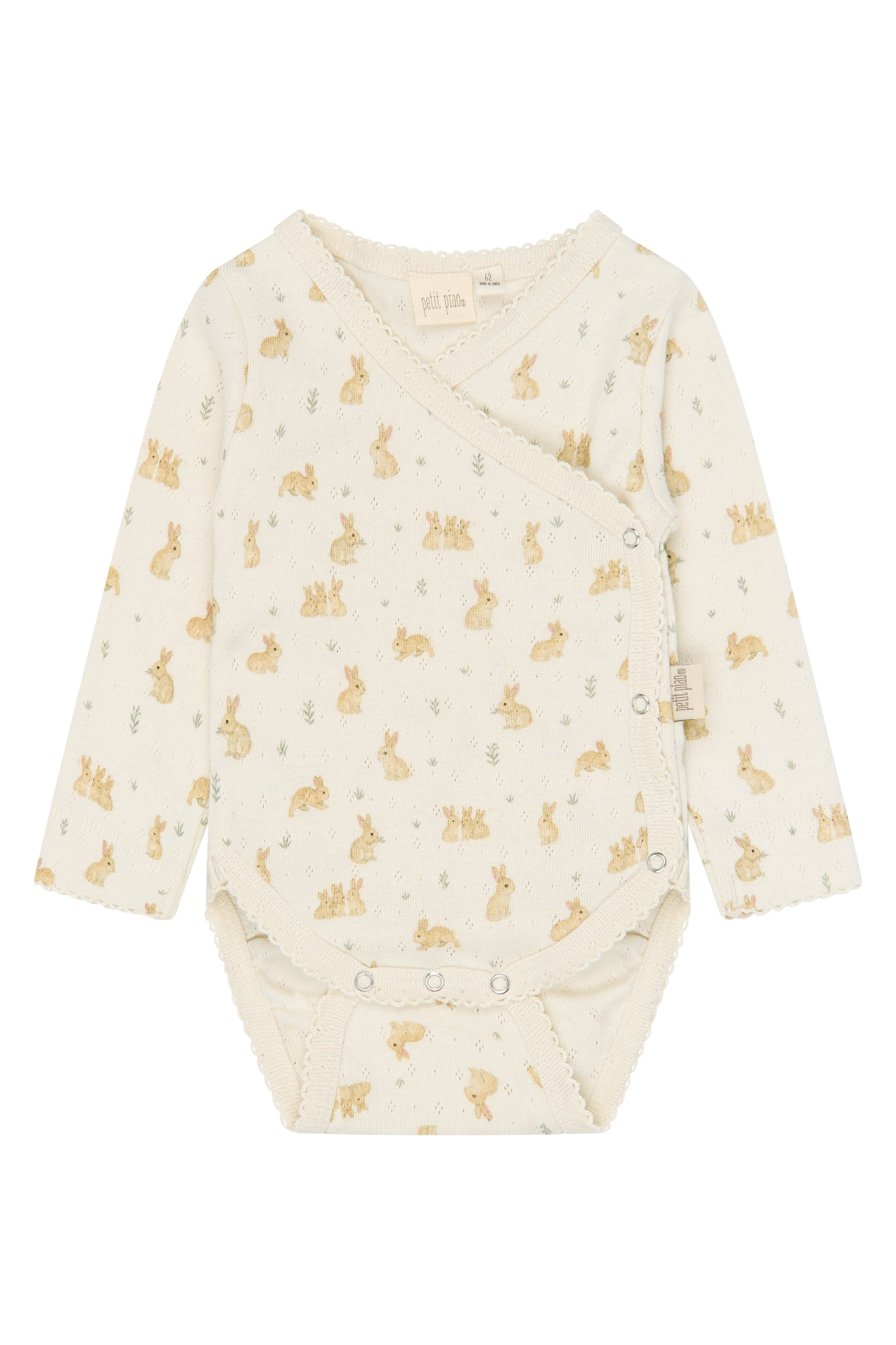 Dio Newborn Body Fold Pointelle - Eggnog Rabbit