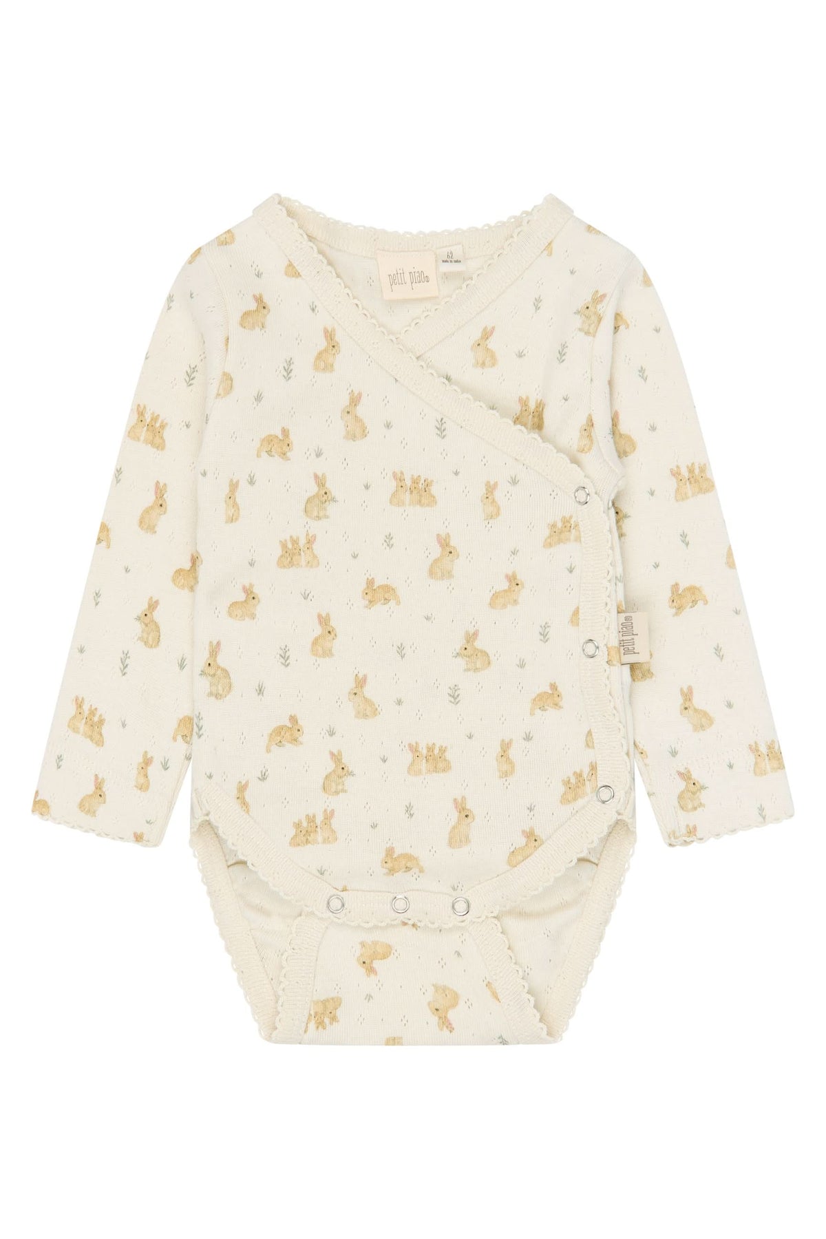 Dio Newborn Body Fold Pointelle - Eggnog Rabbit