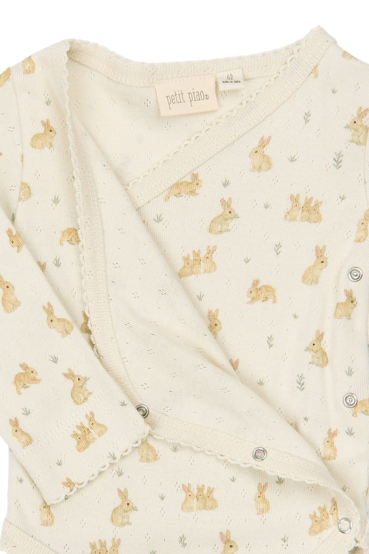 Dio Newborn Body Fold Pointelle - Eggnog Rabbit
