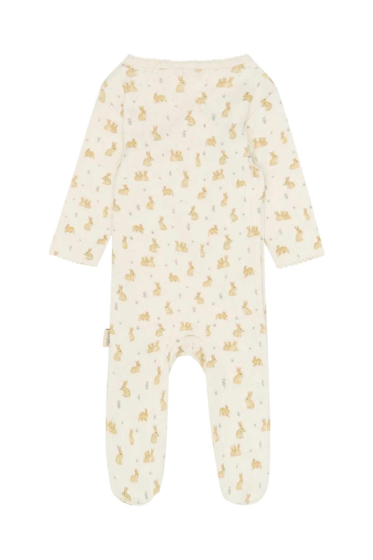 Dio Newborn Jumpsuit Fold Feet Pointelle - Eggnog Rabbit