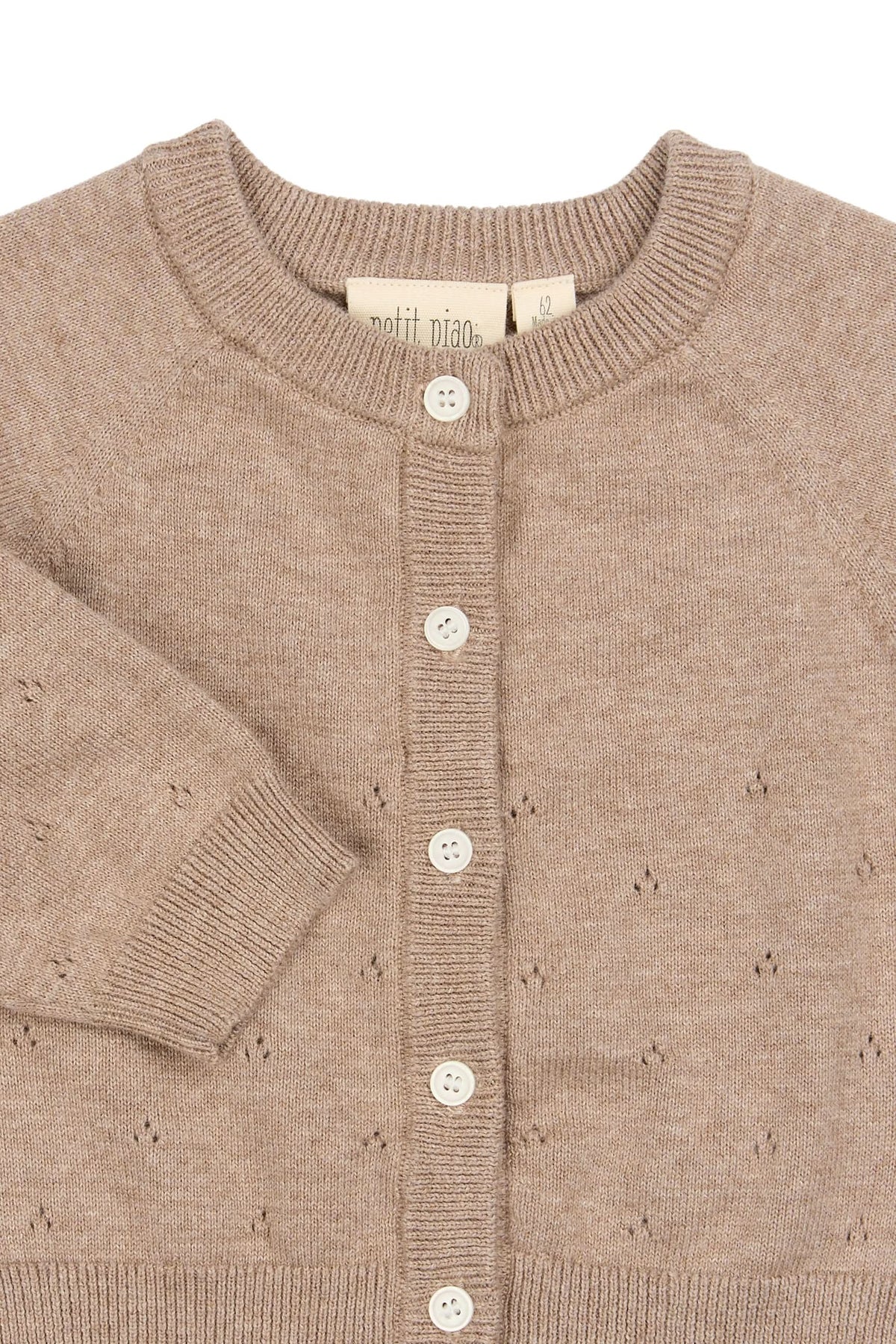 Edris Knit Pointelle Cardigan - Woodsmoke