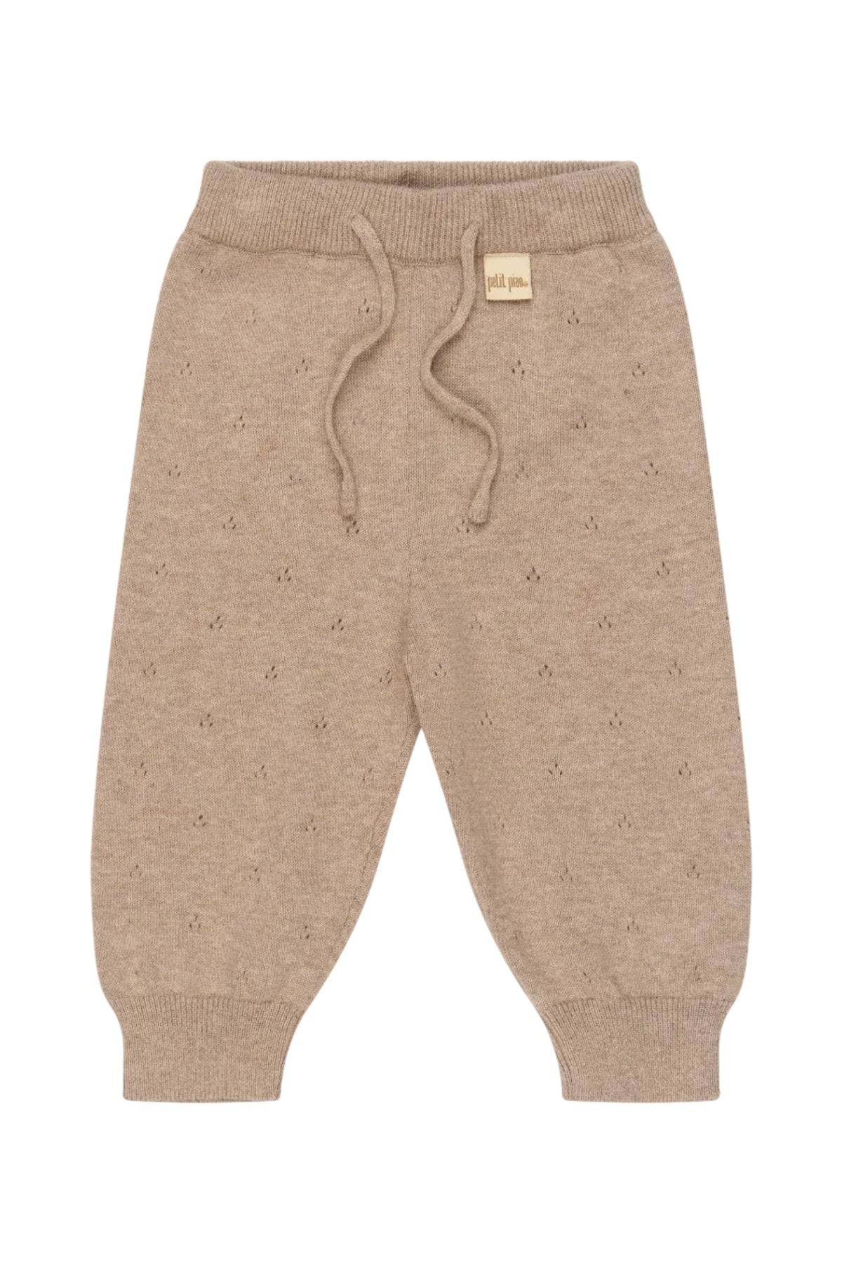 Edris Newborn Pointelle Knit Pants - Woodsmoke