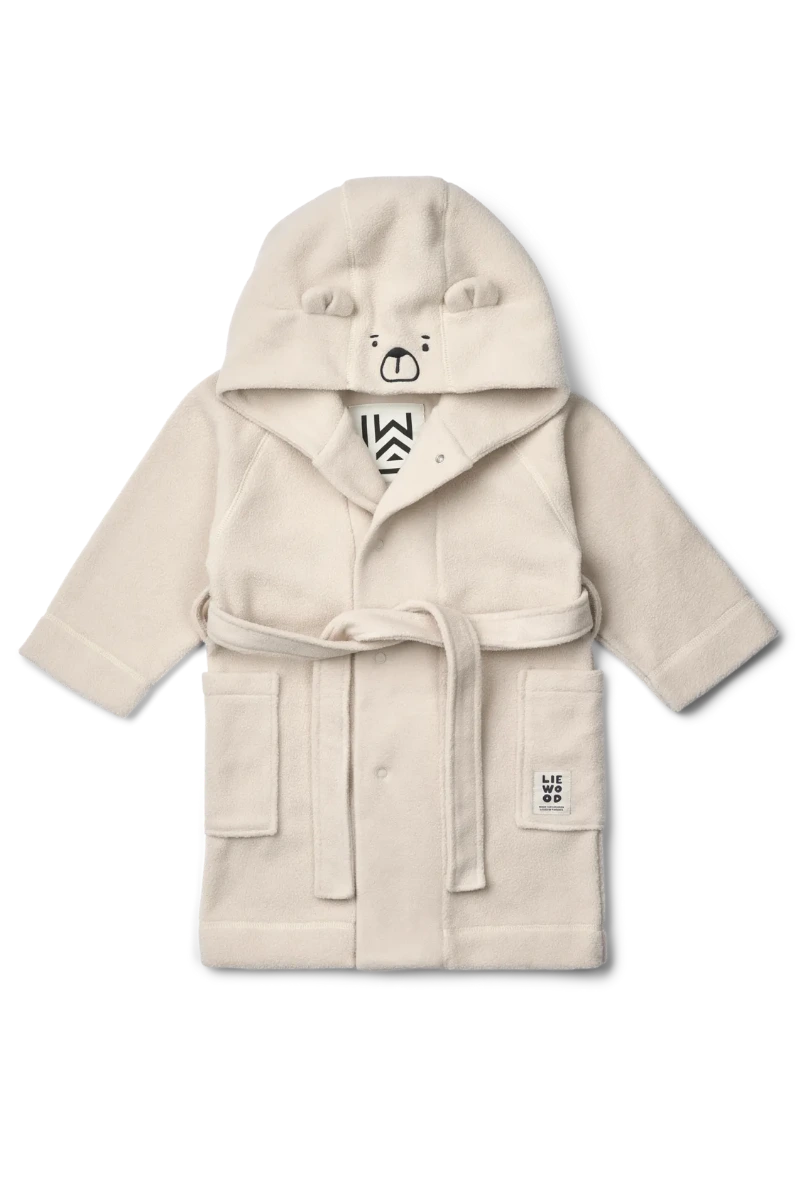 Minik Bear Fleece Bathrobe - Sandy