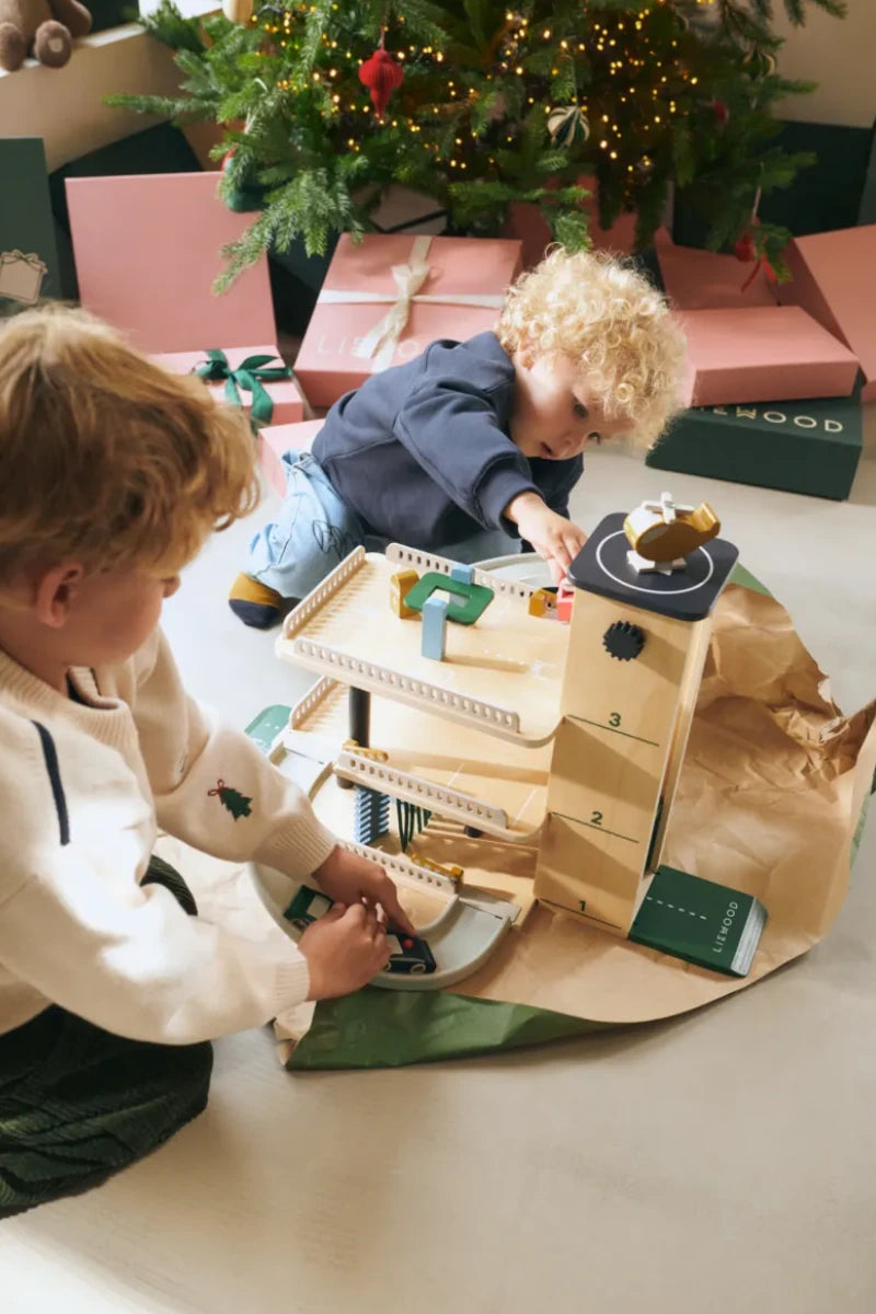 Jordy Wooden Multi Play Parking Tower - Beach Blue