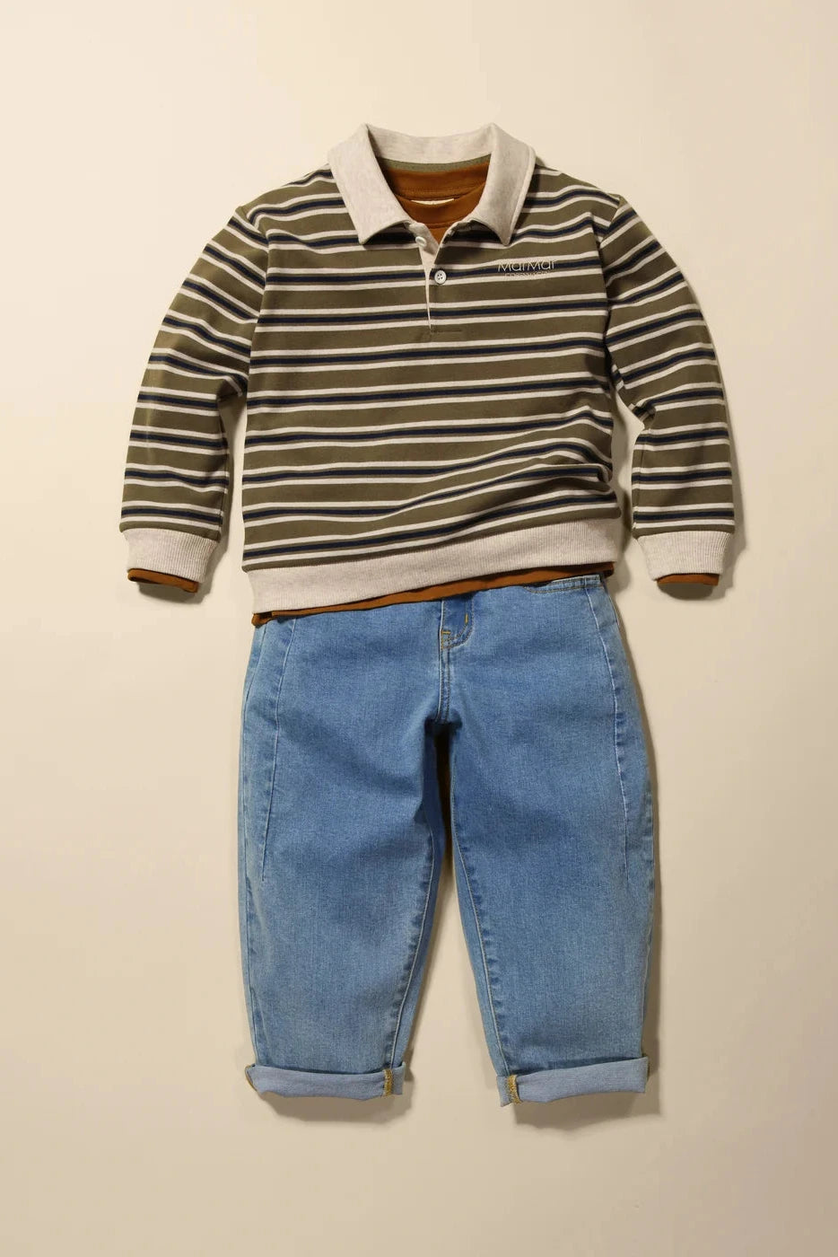 Thanos Polo Shirt - Seaweed Stripe
