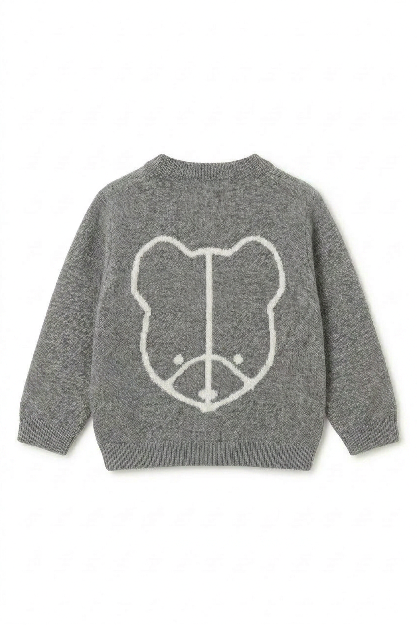 Cashmere Cardigan Bear - Grey