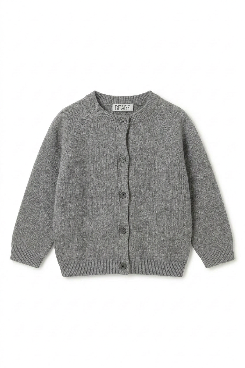 Cashmere Cardigan Bear - Grey