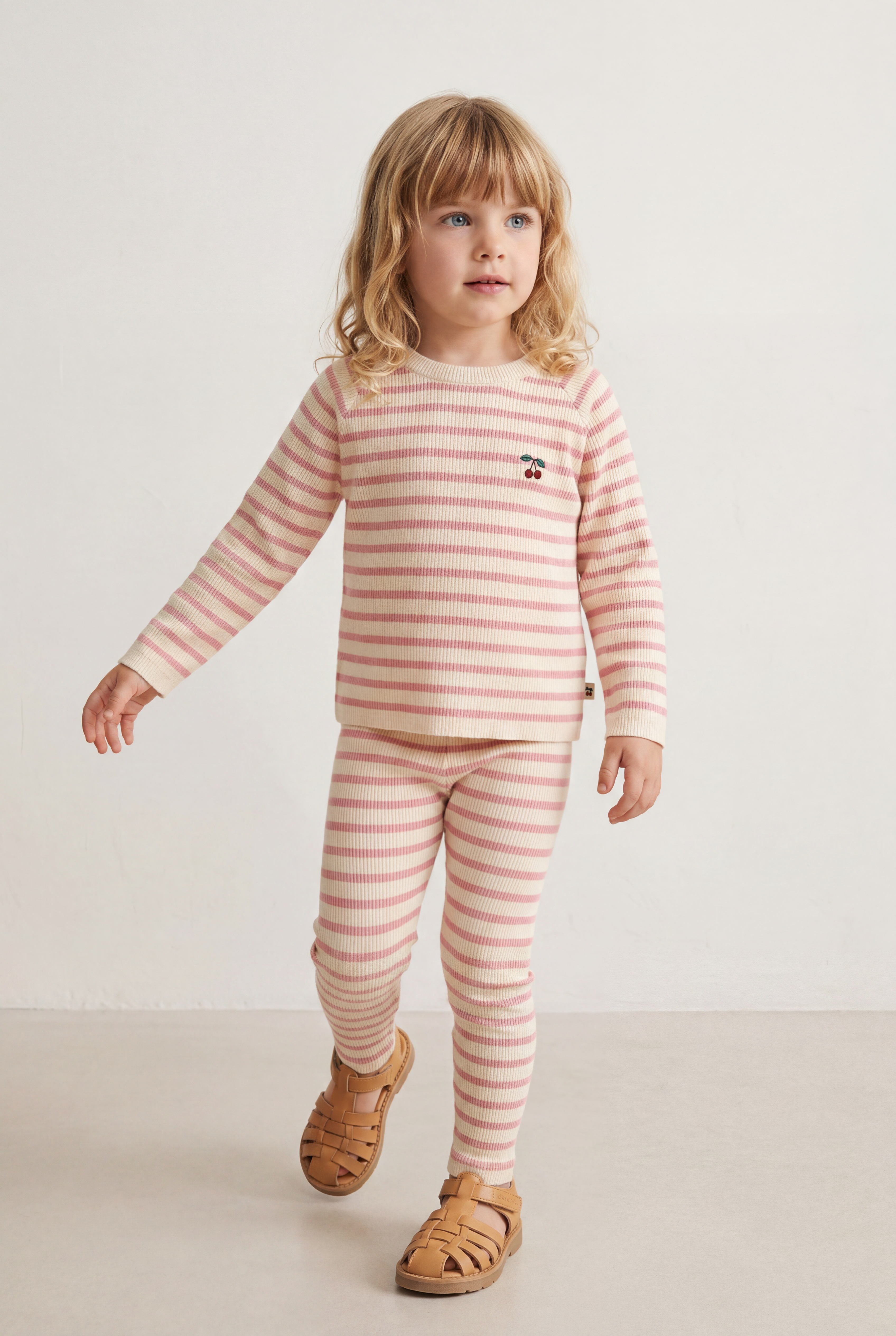 Buma Leggings - Peony Butter Stripe