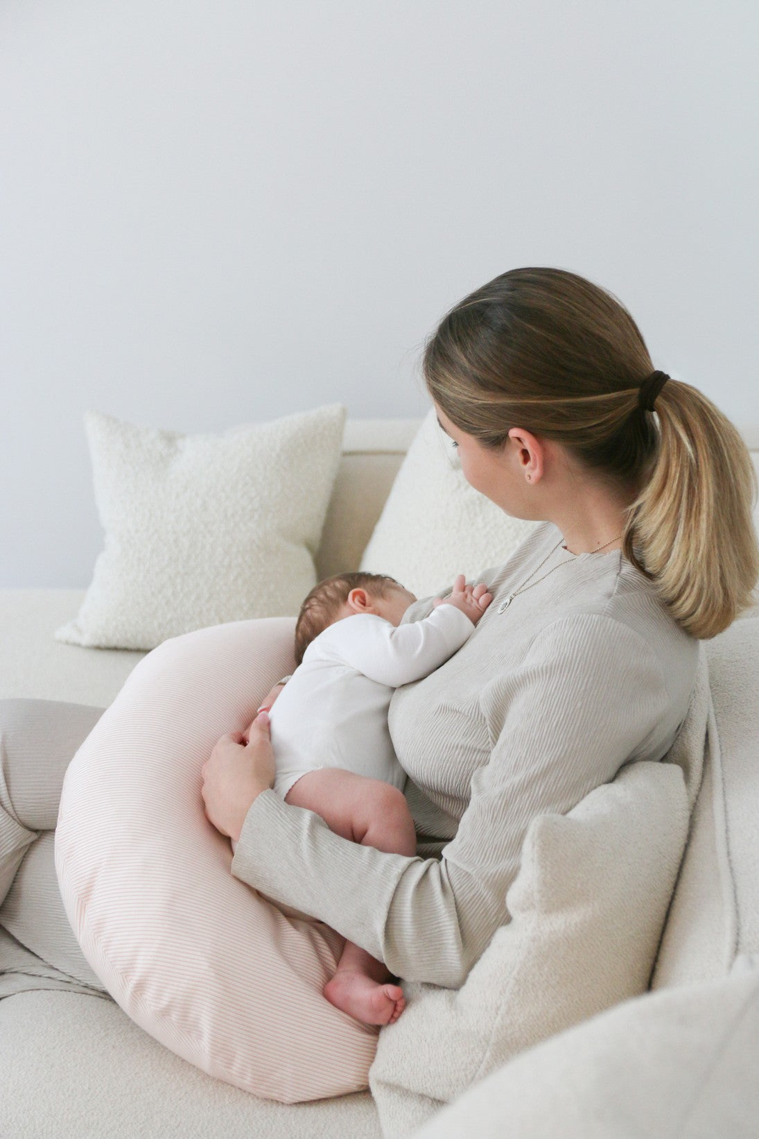 Nursing Pillow - Classic Stripes Rose