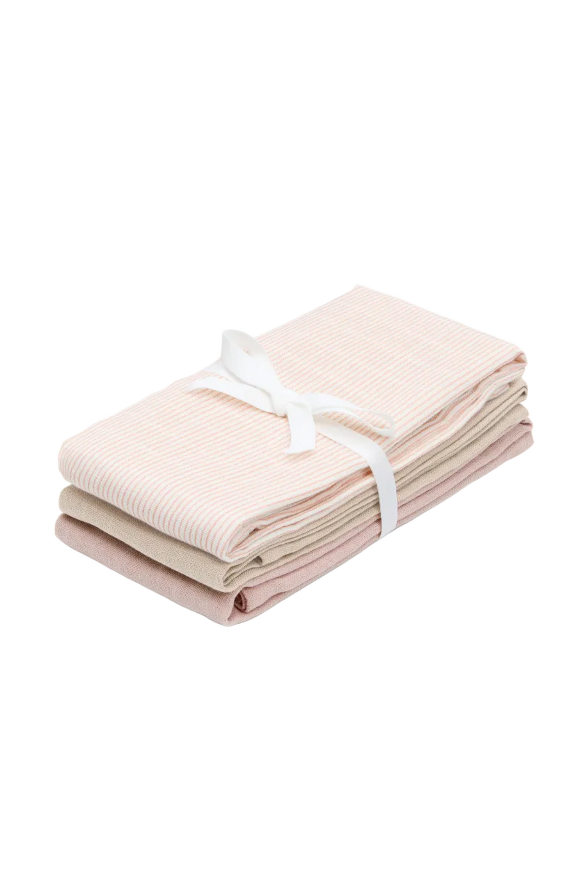 Muslin Cloth 3 Pack - Classic Stripes Rose