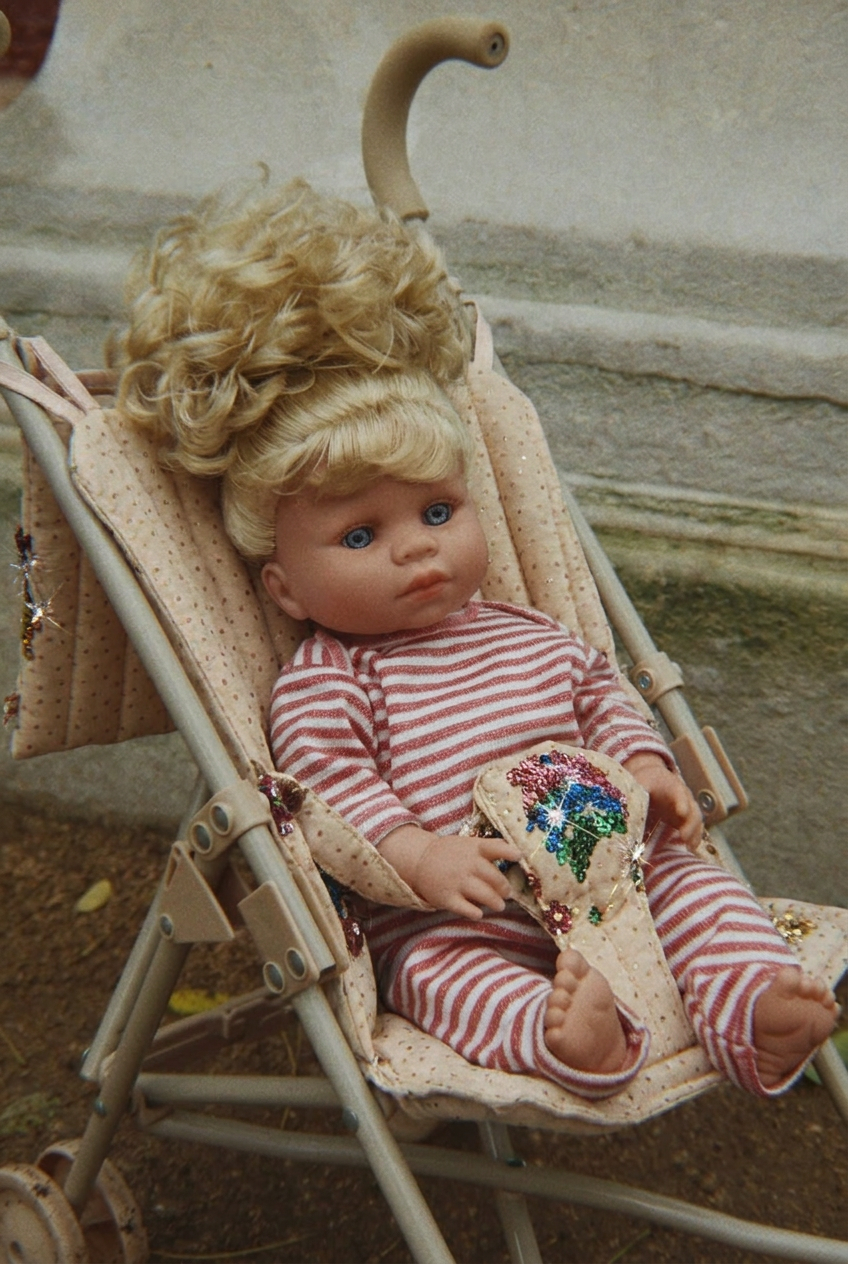 Tulle Doll Stroller - Rainbow Star