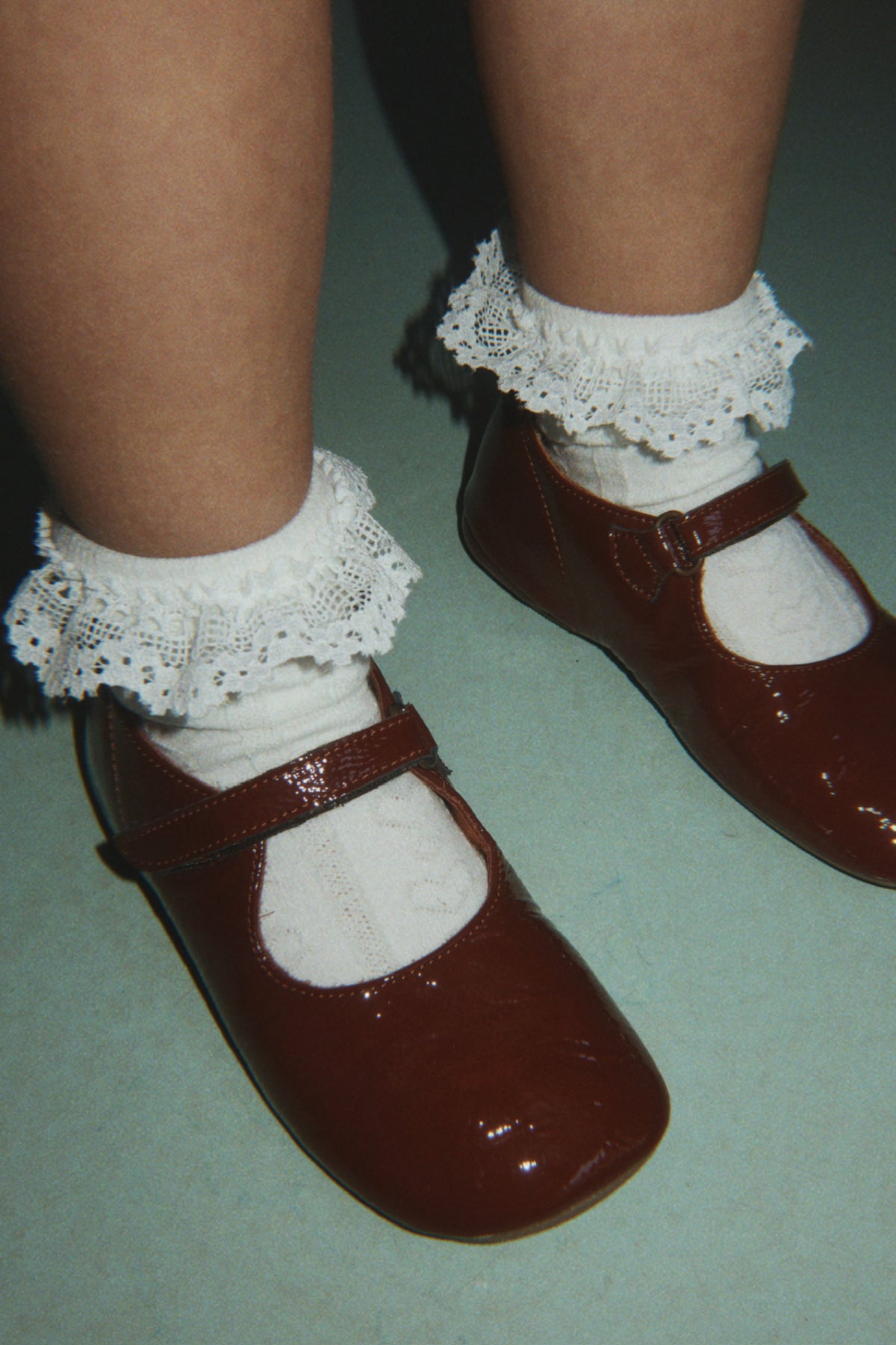 2 Pack Pointelle Frill Socks - Red / Off White