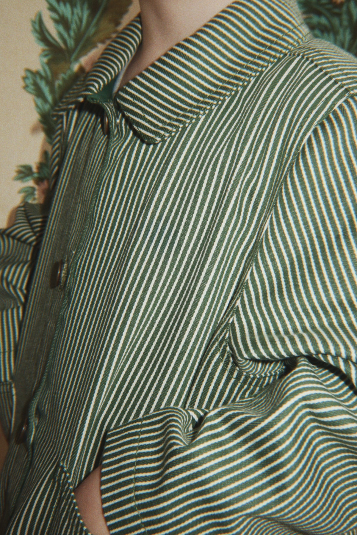 Luc Shirt Jacket - Milk Verte Stripe