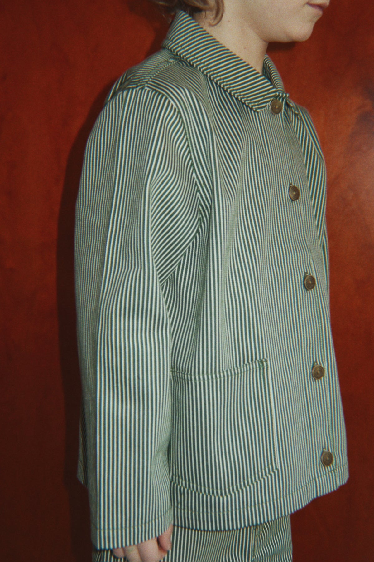Luc Shirt Jacket - Milk Verte Stripe