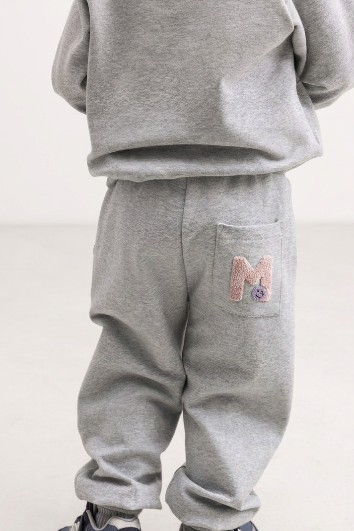 Pelon Baby Sweat Pants - Cloud Grey Logo