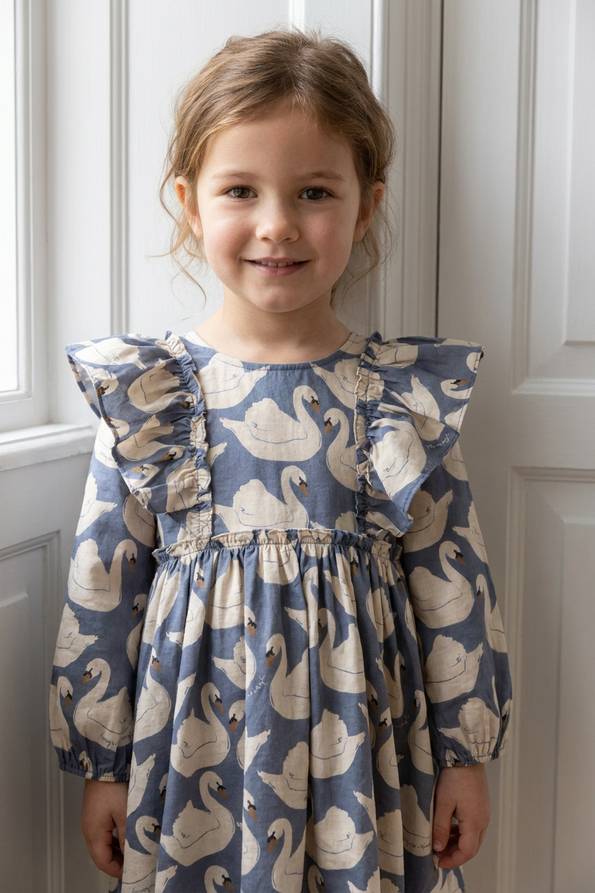 Evia Bow Dress - Swan