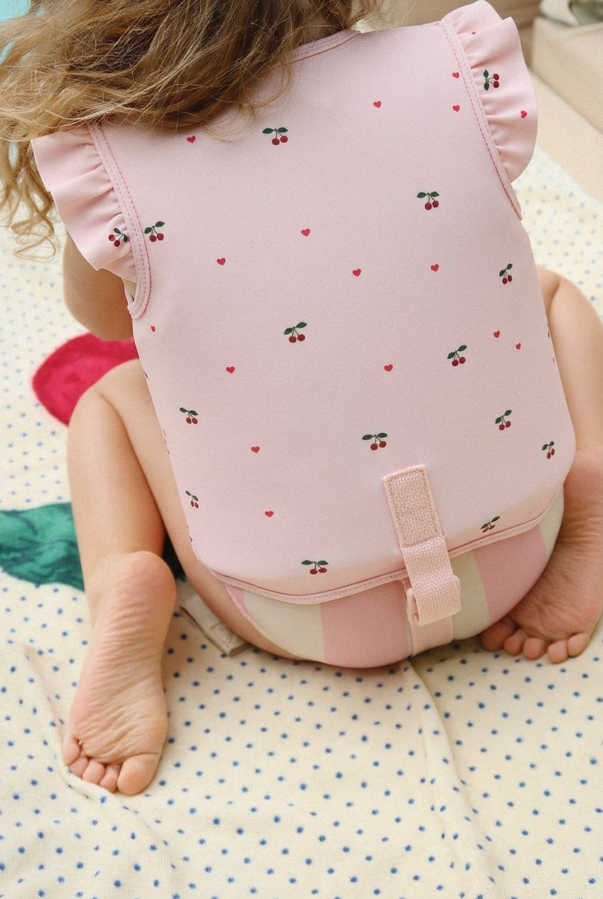 Avery Swim Vest - Cherry Coeur Rose