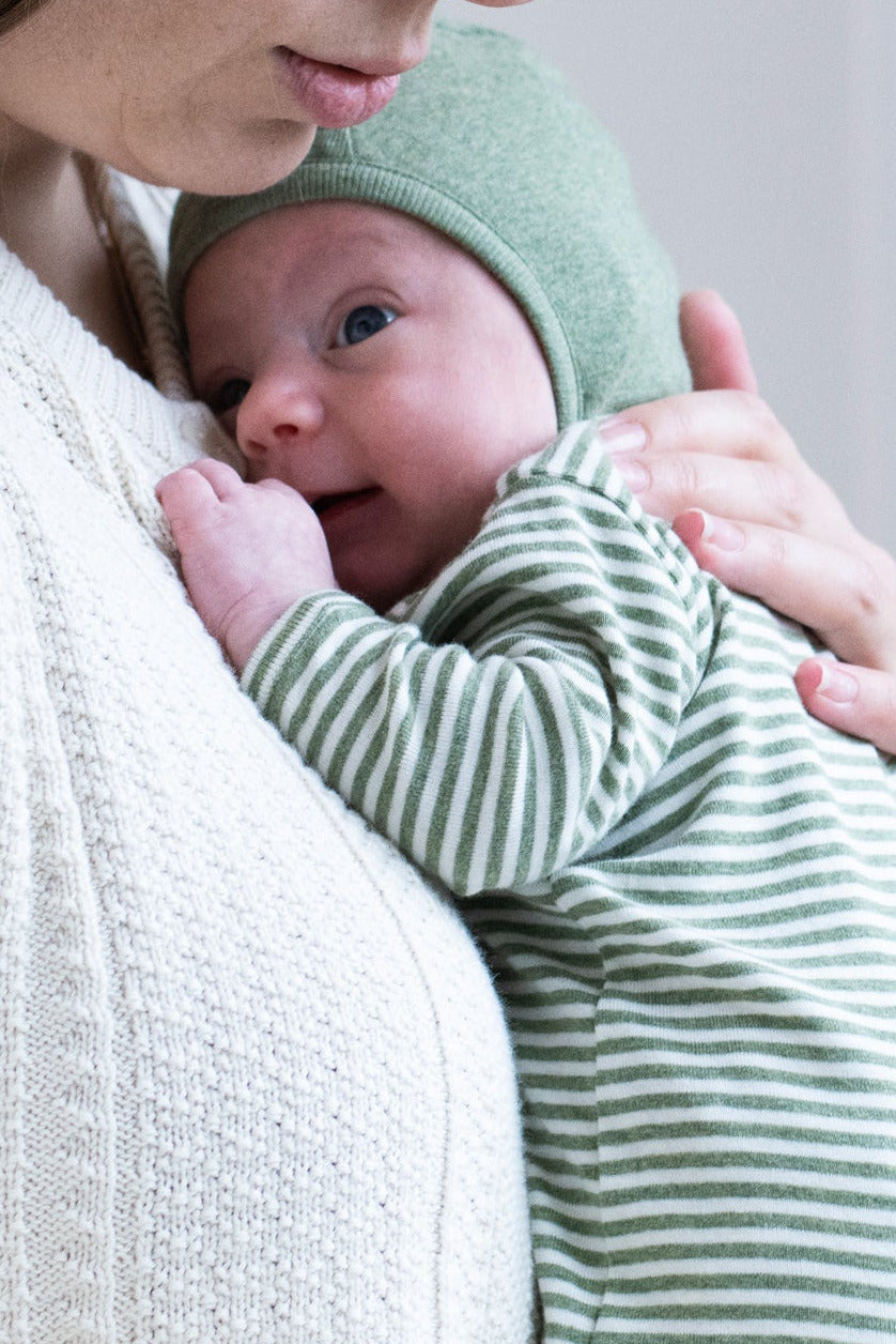 Newborn Wrap Body - Moss/Offwhite