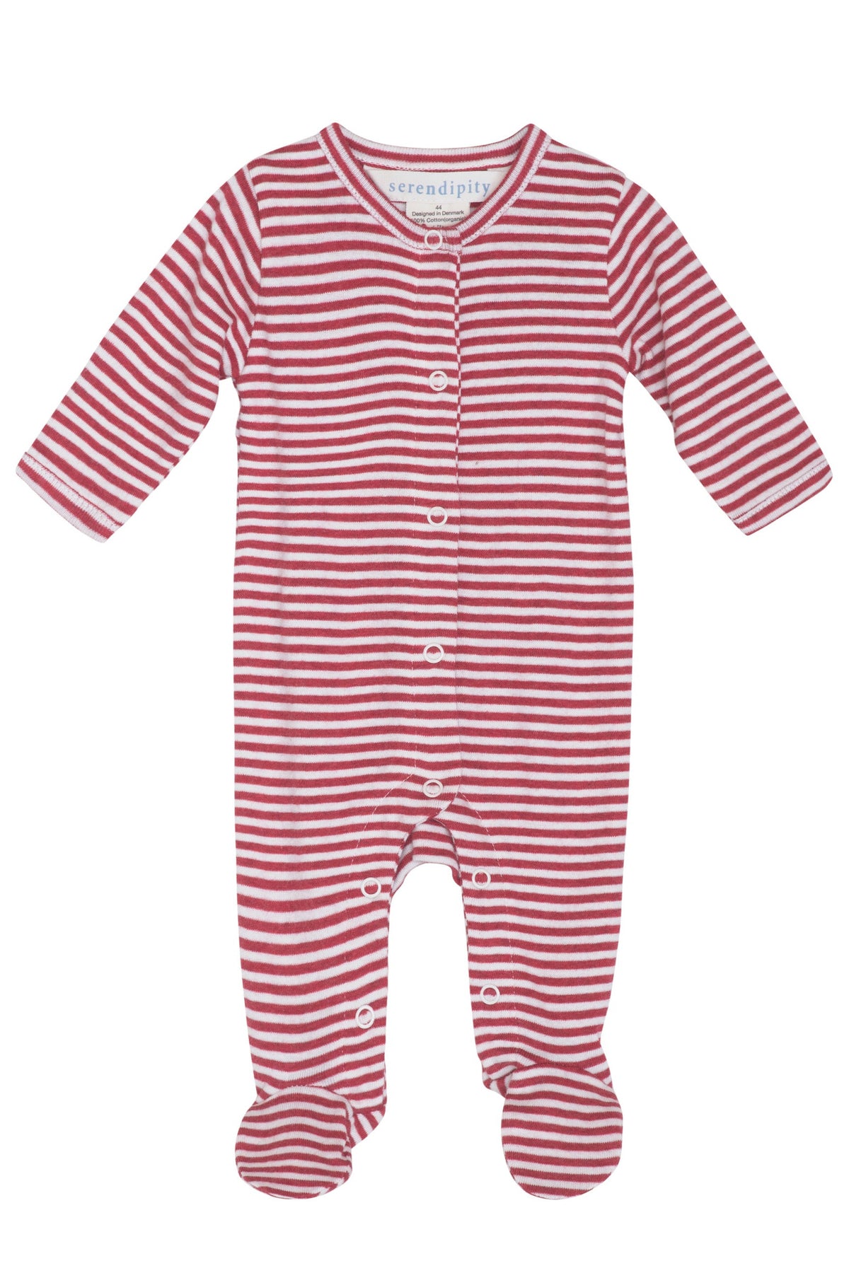 Newborn Stripe Suit - Ruby/Offwhite