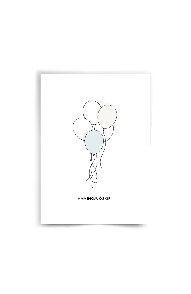 Kort - Ballonger Blå