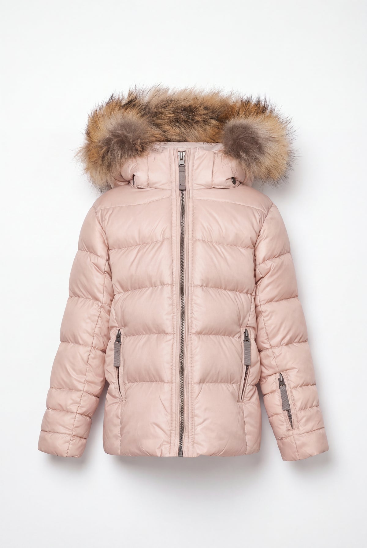 Down Jacket w/fur - Mahogany Rose