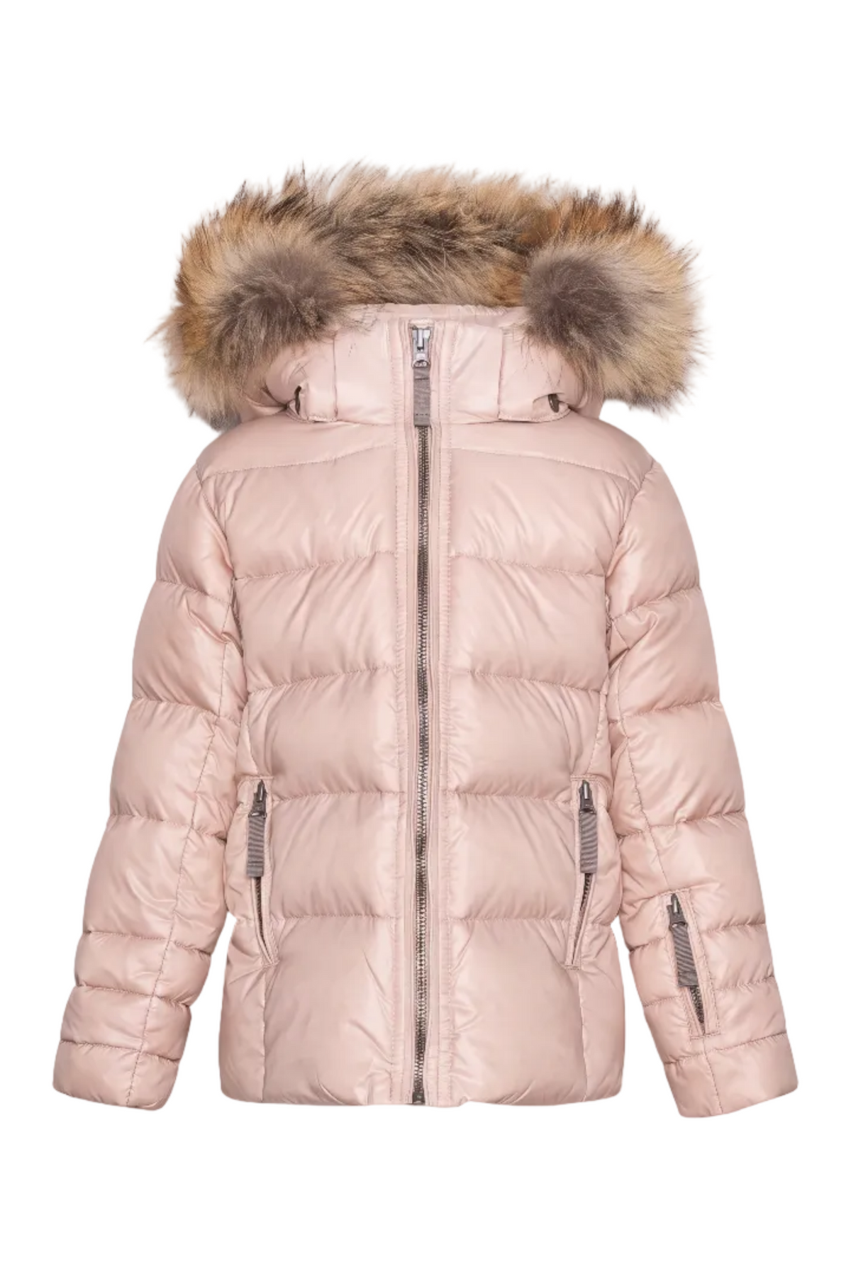 Down Jacket w/fur - Mahogany Rose