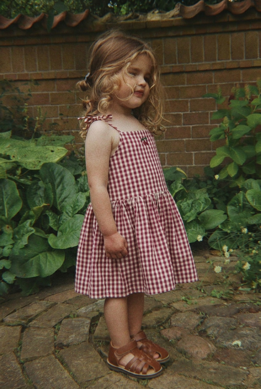 Isotta Dress - Rasberry Check