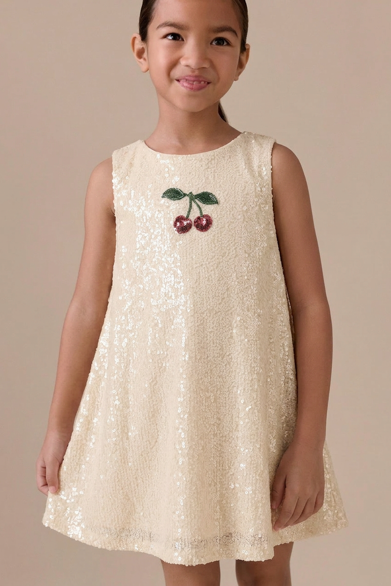 Aries Sequin Dress - White Smoke