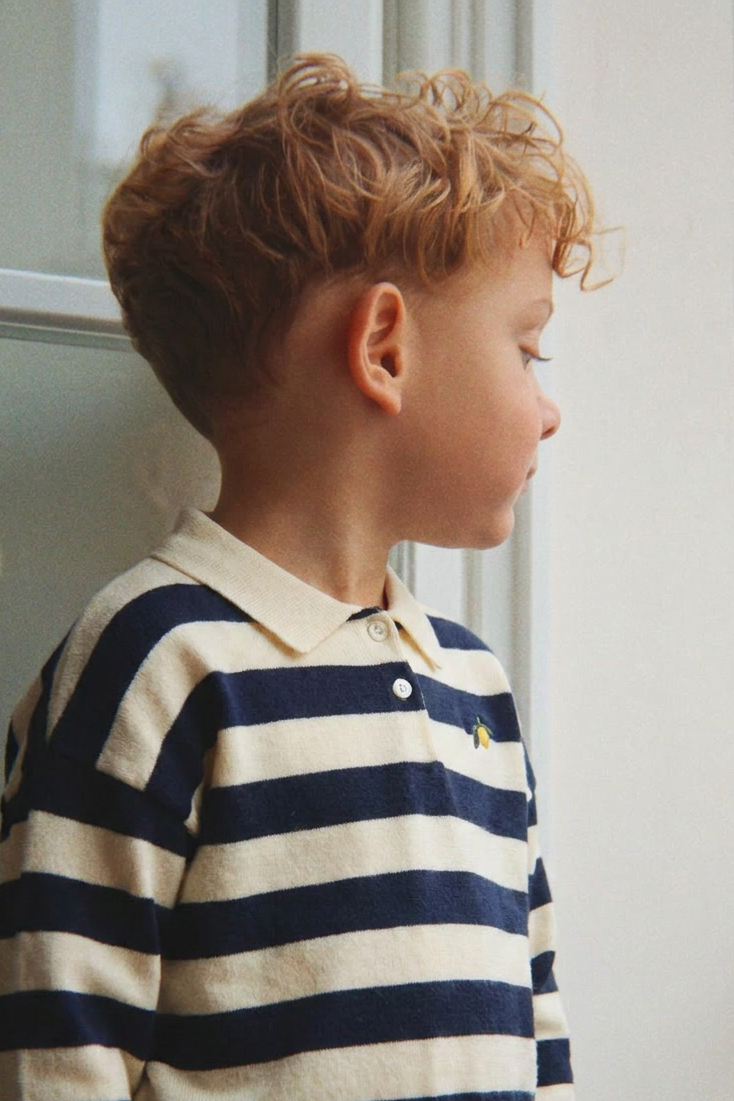 Manis Knit Polo - Navy Stripe