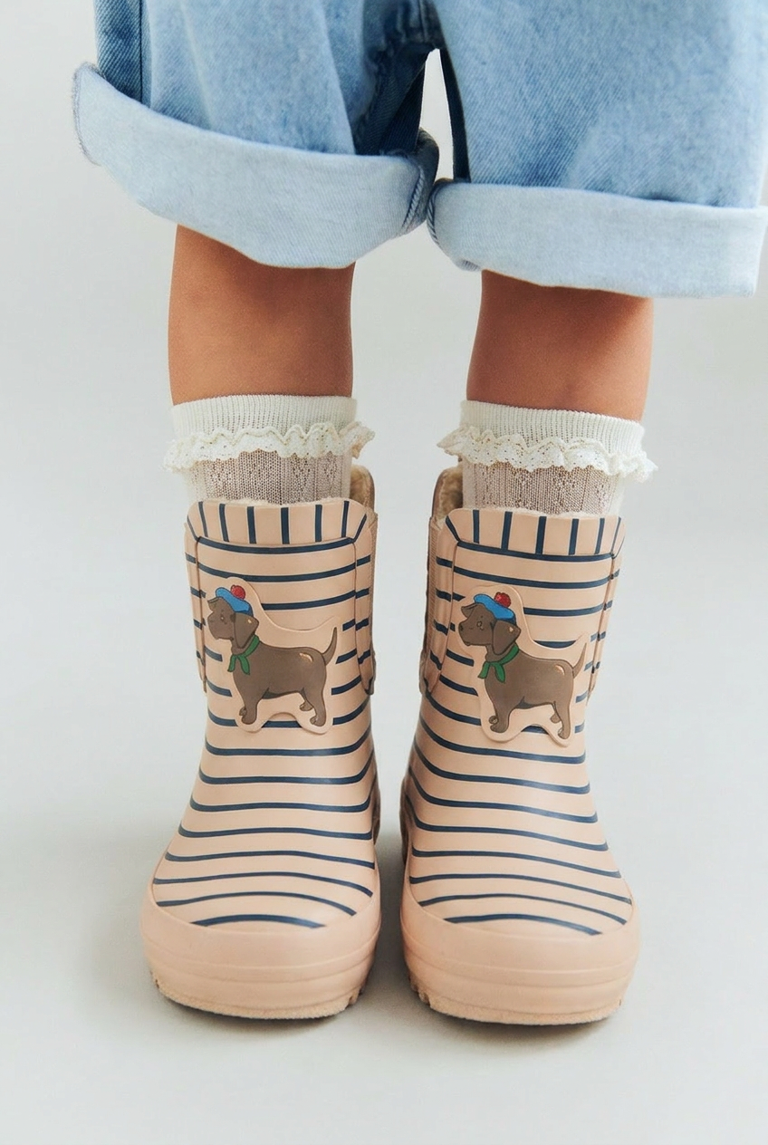 Roi Printed Rain Boot Low - Stripe La Mer