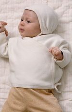 Newborn Cotton Wrap Jacket - Creme