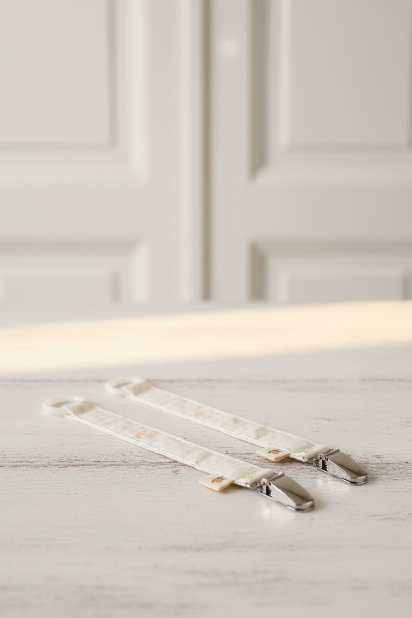 2 Pack Pacifier Holder - Lemon Dot