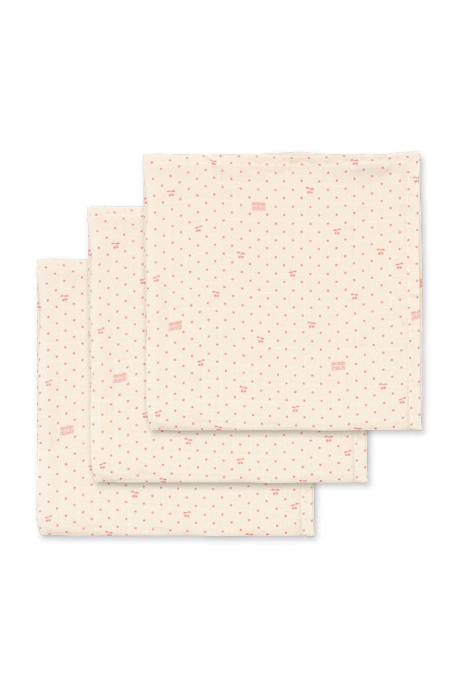 Muslin Cloths 3pk - Cherry Dot