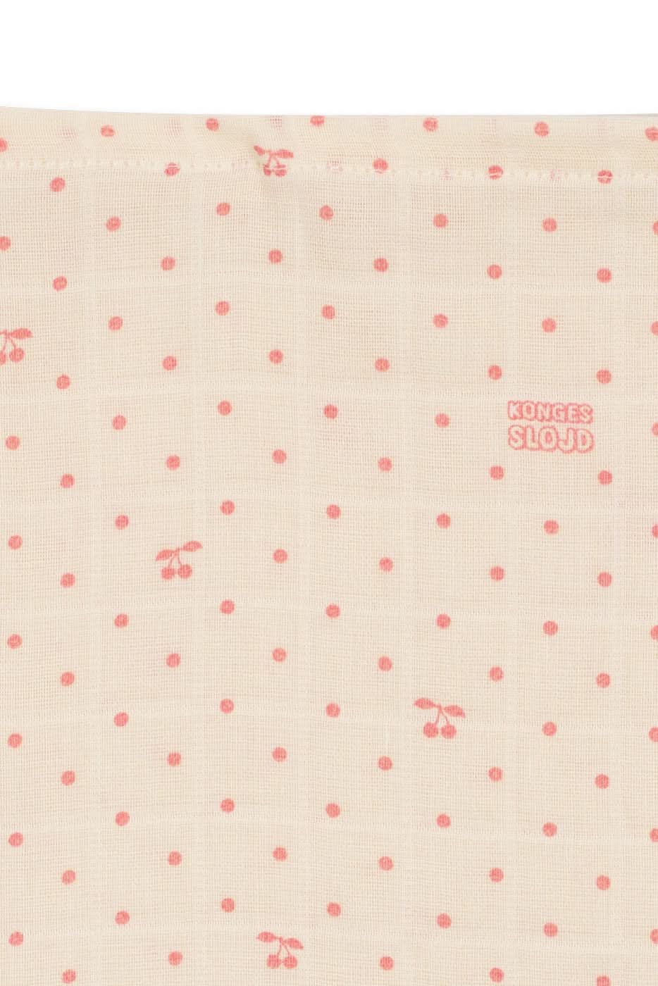 Muslin Cloths 3pk - Cherry Dot