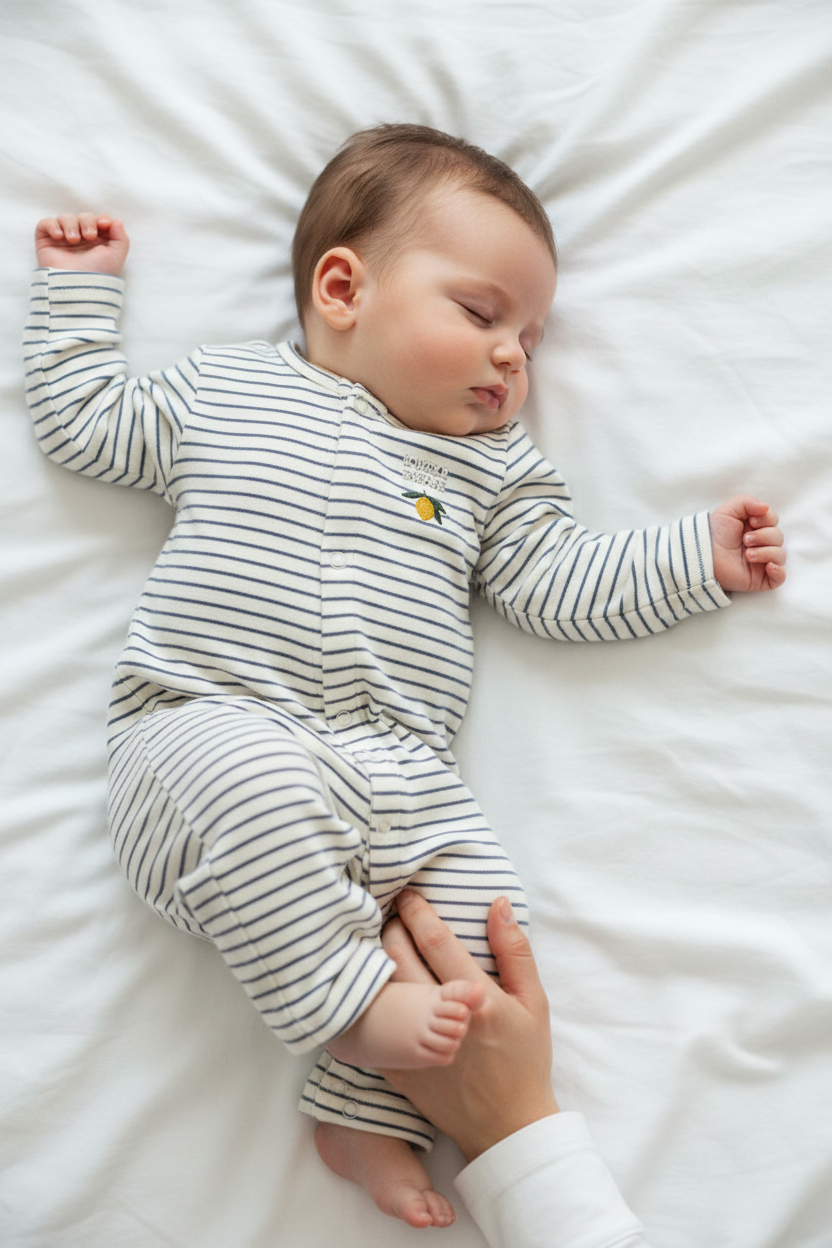 Basic Zip Onesie - Stripe Como