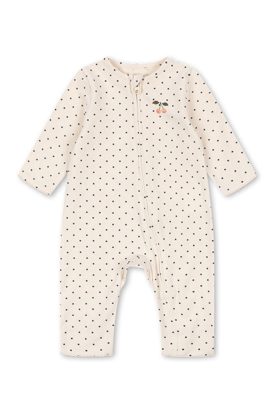 Basic Zip Onesie - Blue Dot