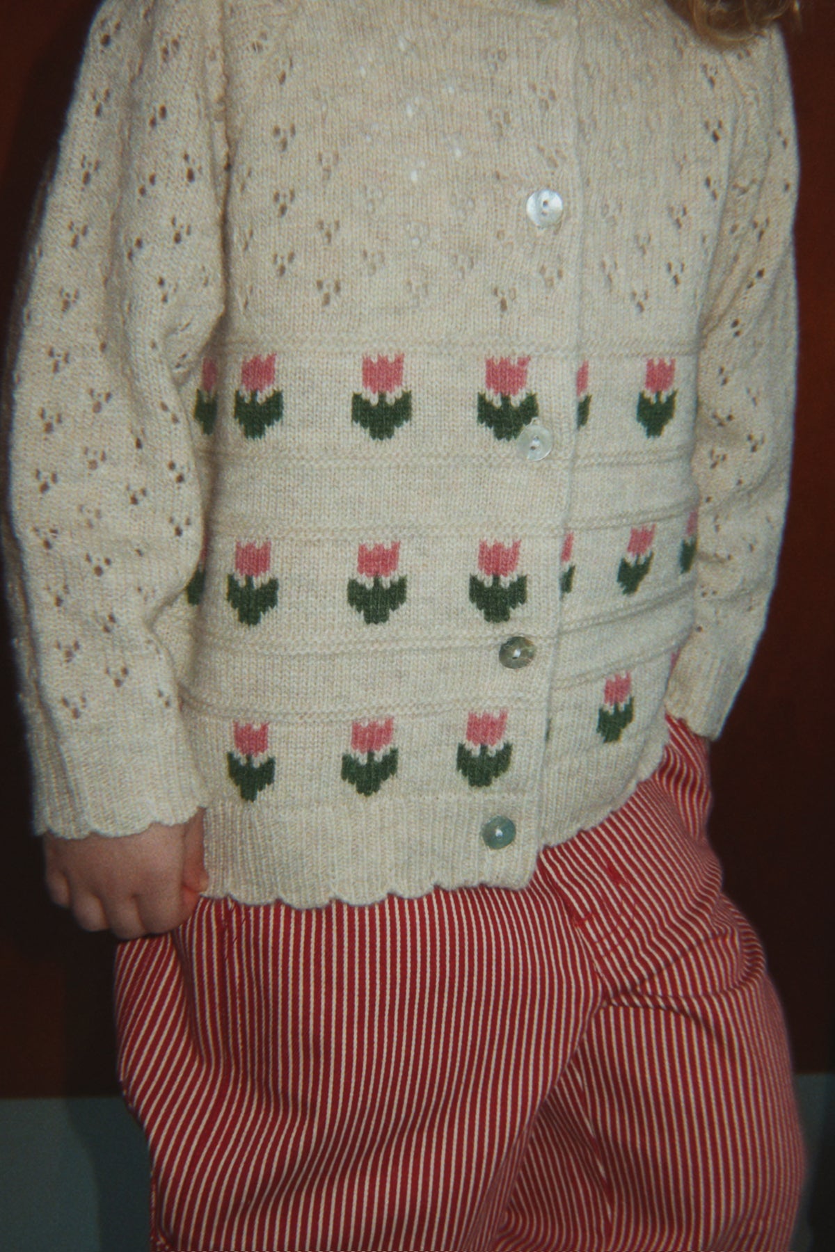 Belle Wool Cardigan - Cream And Tulips